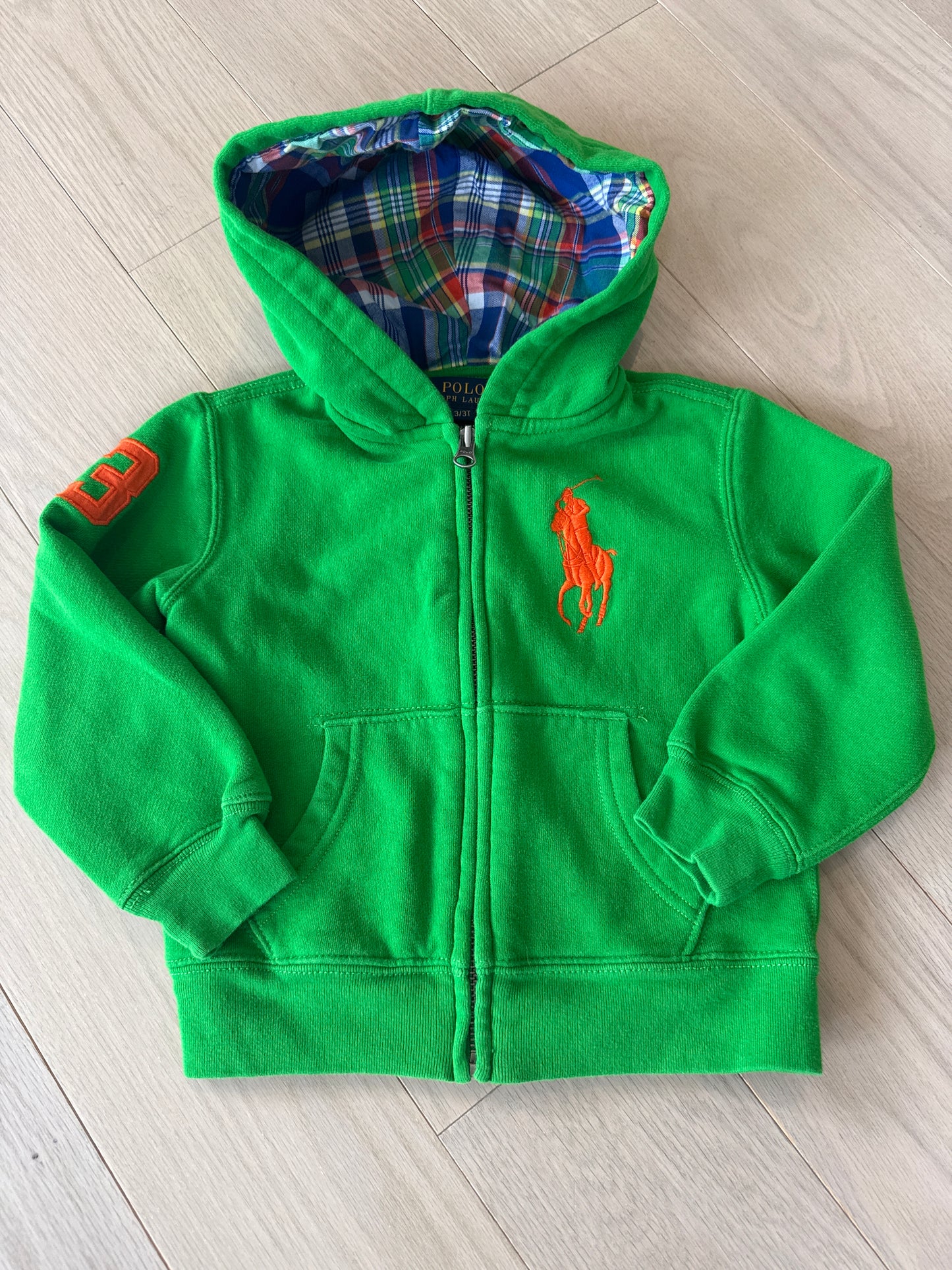 Seller #216 Boys Polo Ralph Lauren green hoodie, sz 3T EUC