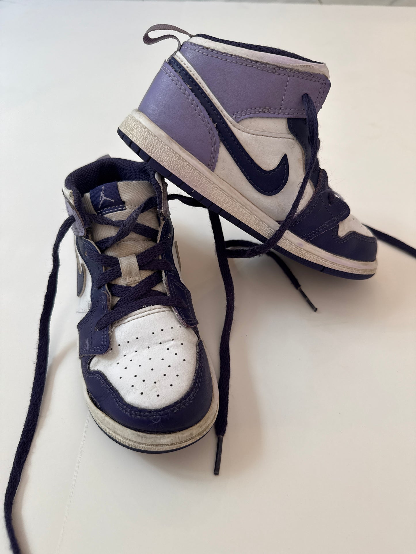 #96 Girls Purple Air Jordans Size 10C