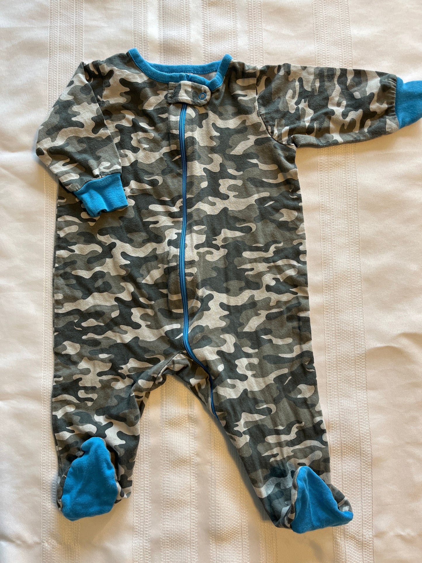 #29 3-6 mo footed camo EUC