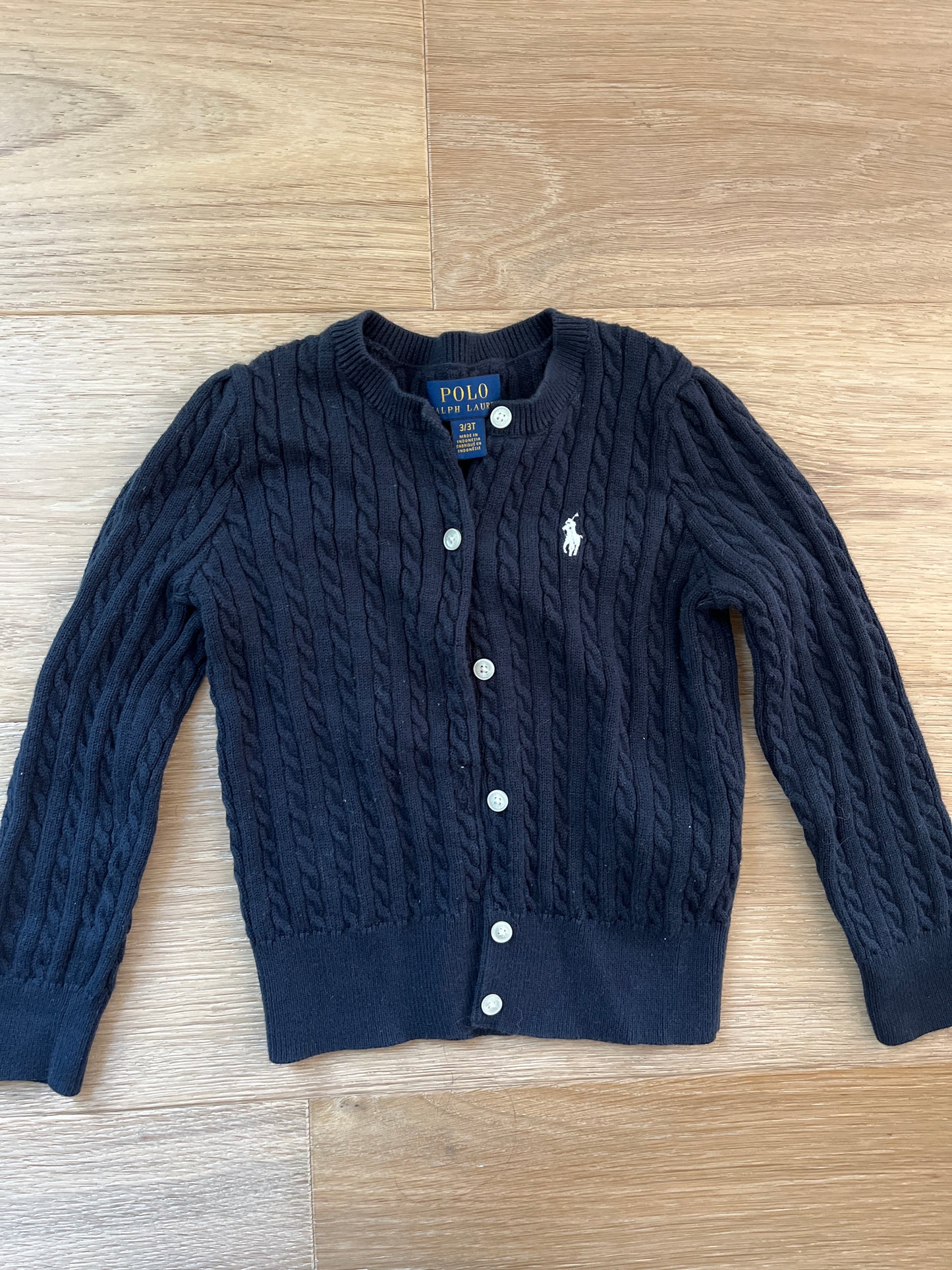 #110 Polo Girls 3T Navy Blue Cardigan
