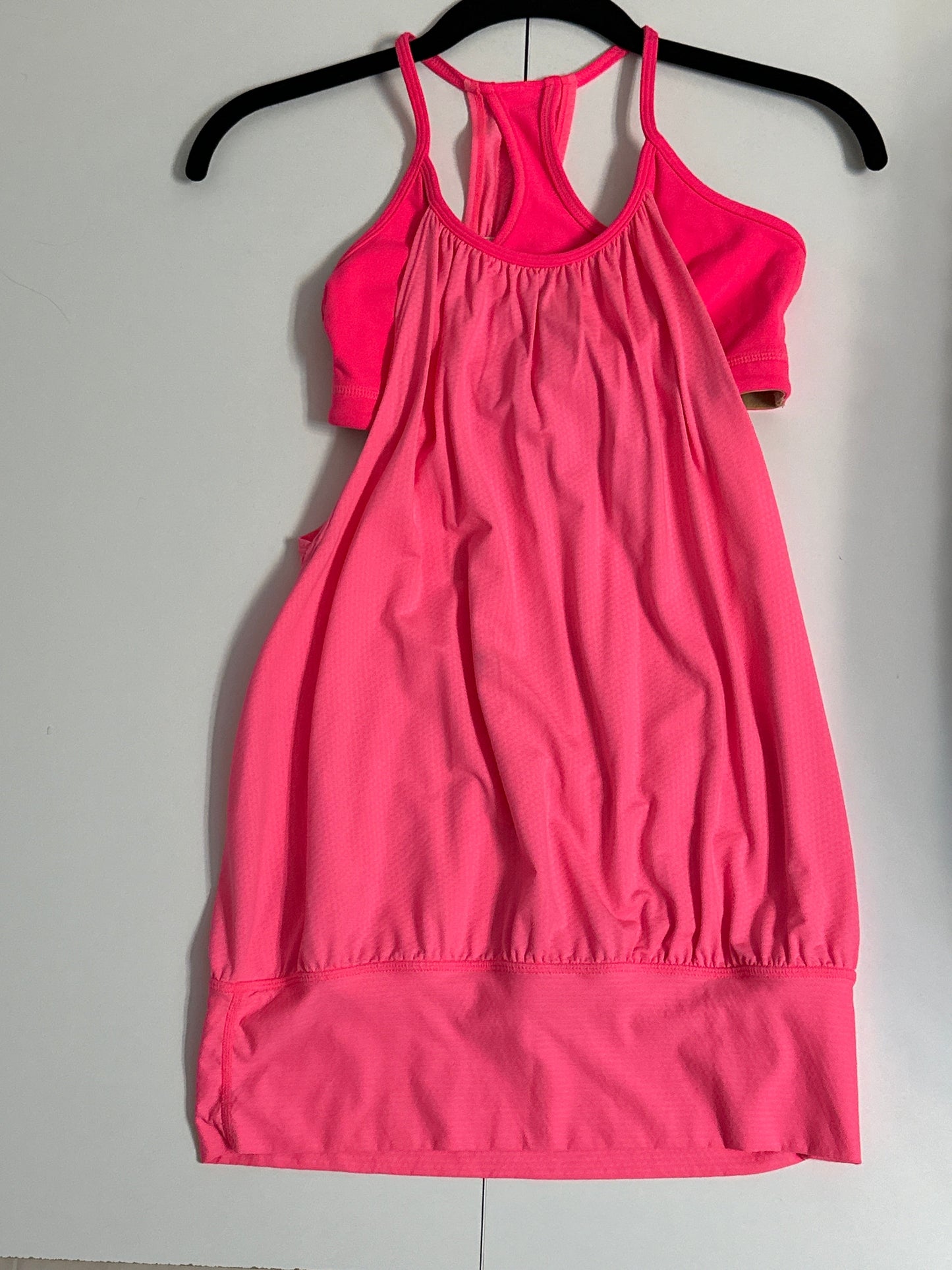 #133 Lululemon Sz 4 Watermelon Pink Tank with Sports Bra Top