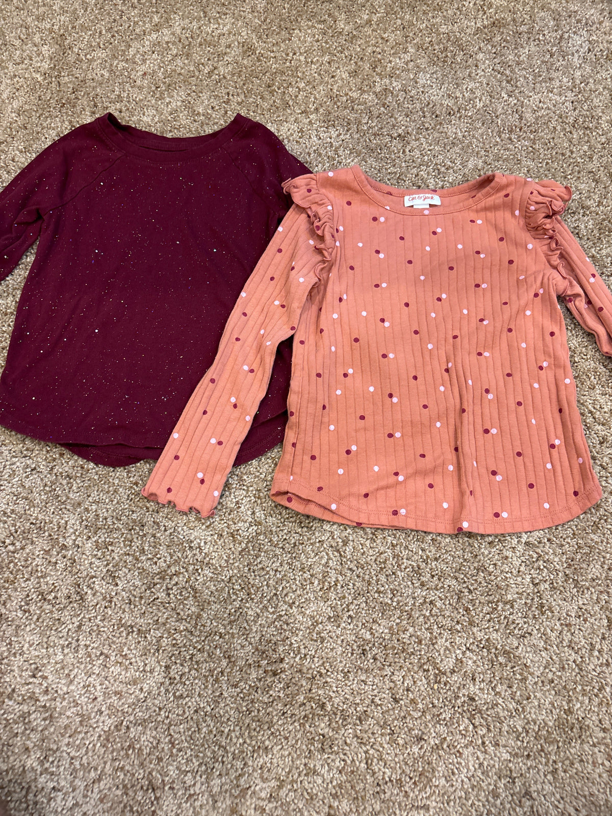 #47 girls 5T Cat and Jack long sleeve shirts, fall colors