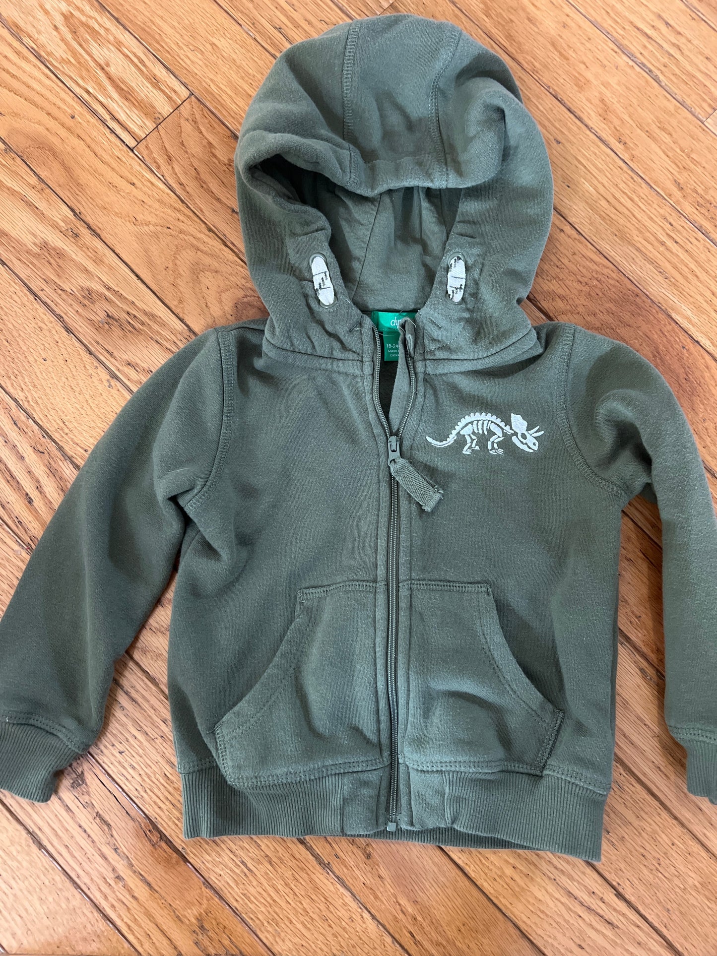 178 dip 18-24 month green Dino zip hopdie VGUC