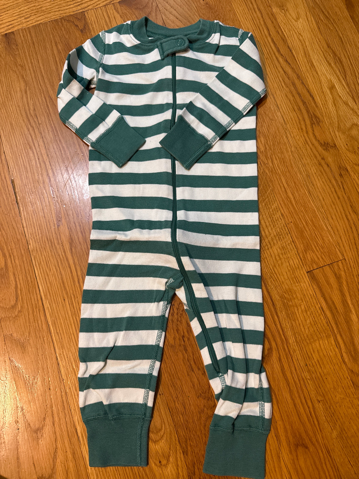 Seller # 152 - Hannah Andersson size 18-24 months green striped pajamas