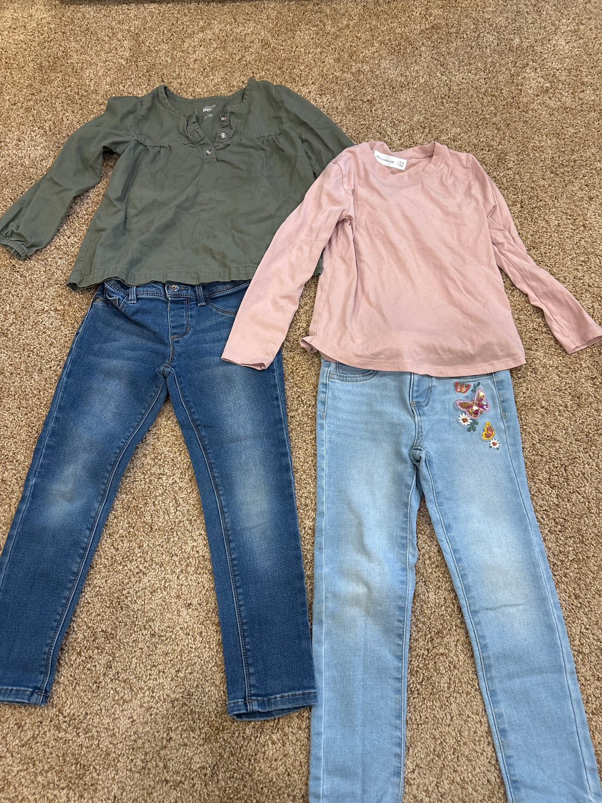 #47 girls 5T assorted jeans and long sleeve tops