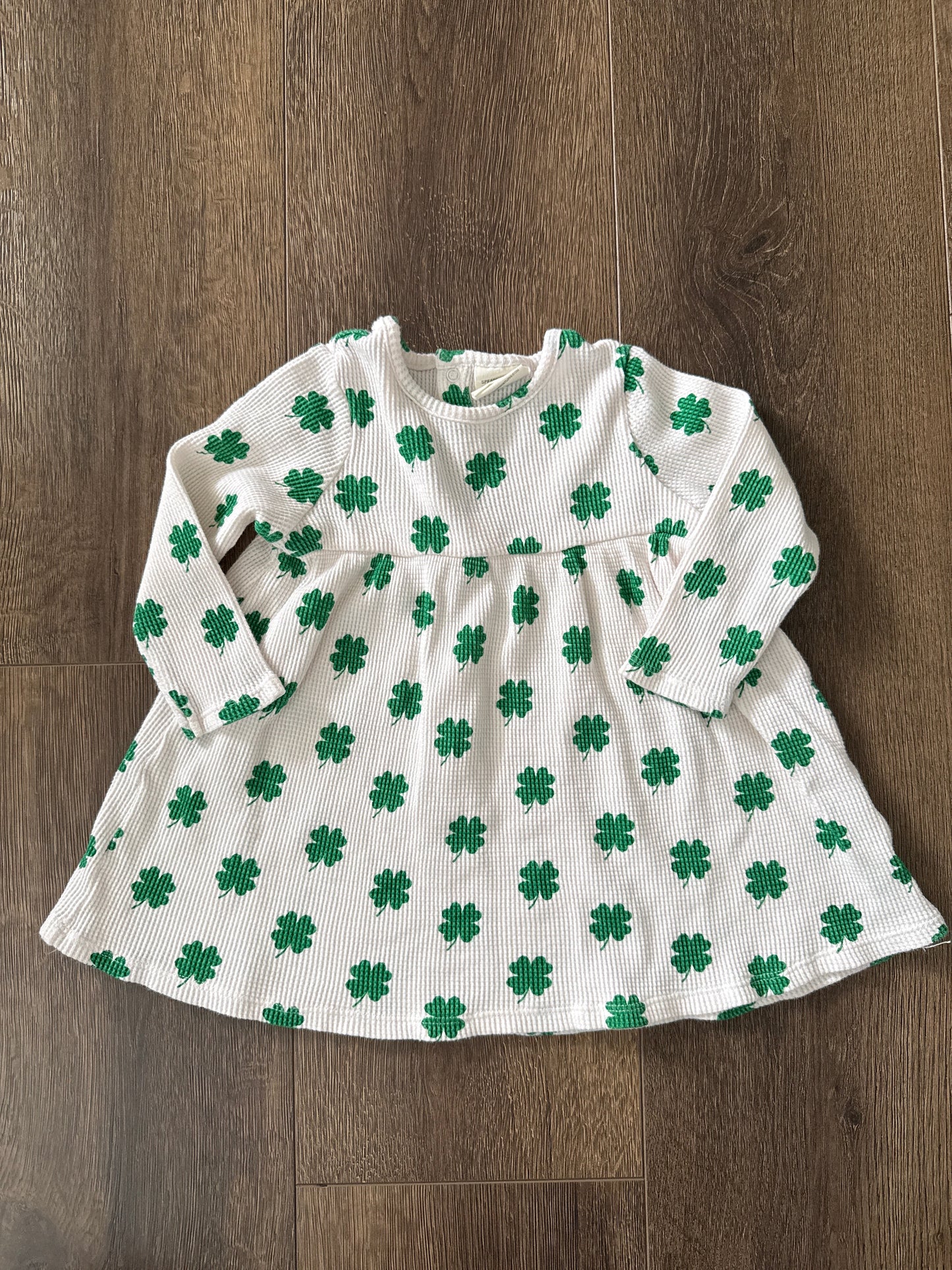 #173-Spearmint Love shamrock dress girl size 2T