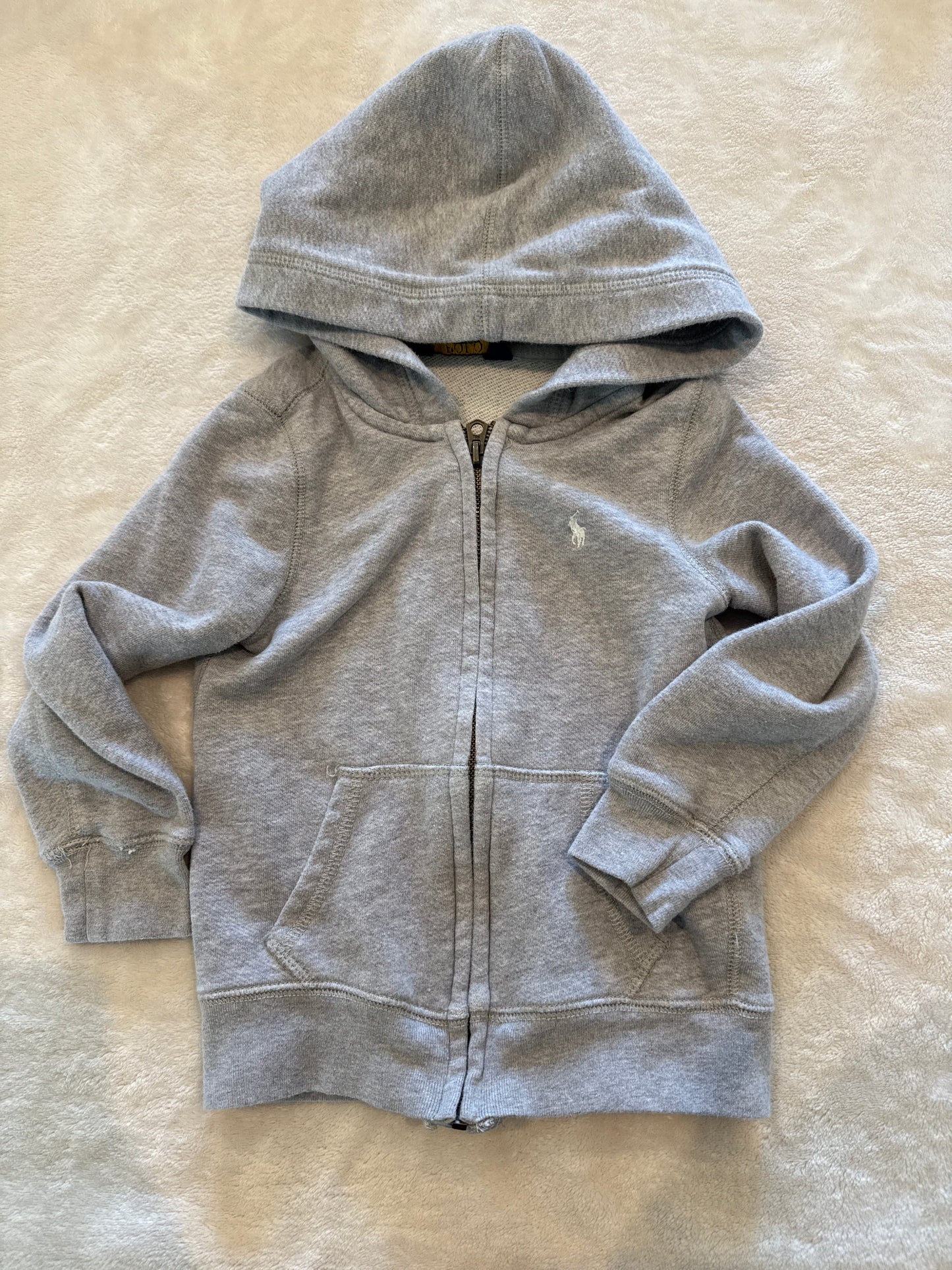 #46 Boys 5t Polo sweatshirt zip jacket guc