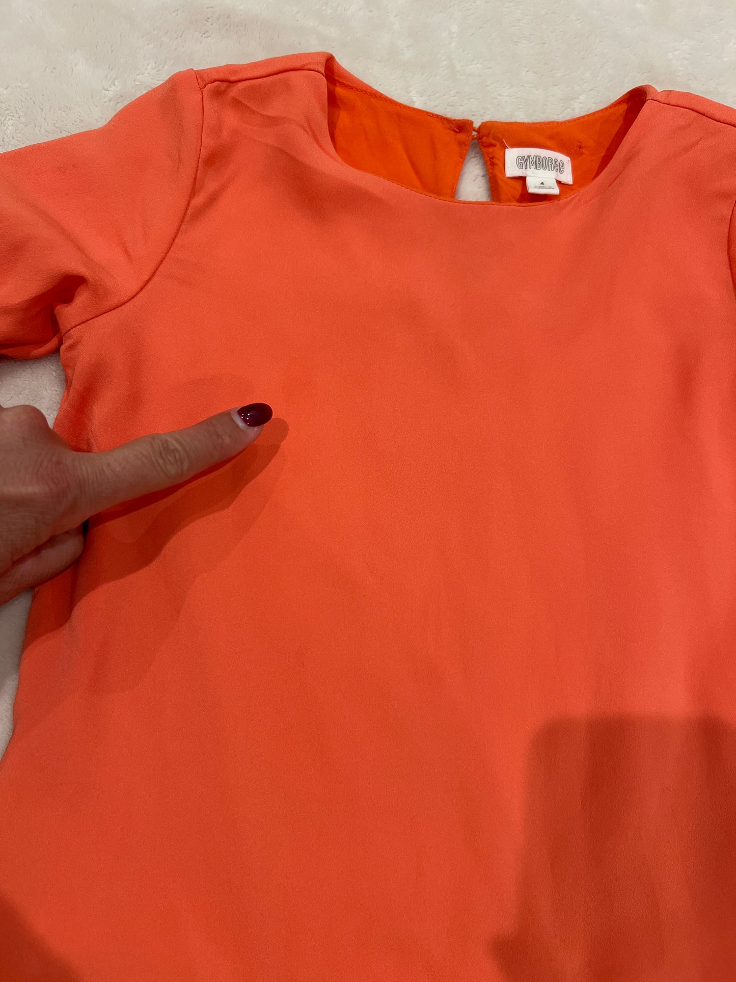 #46 girls 4t Gymboree orange dress guc some small spot pictured