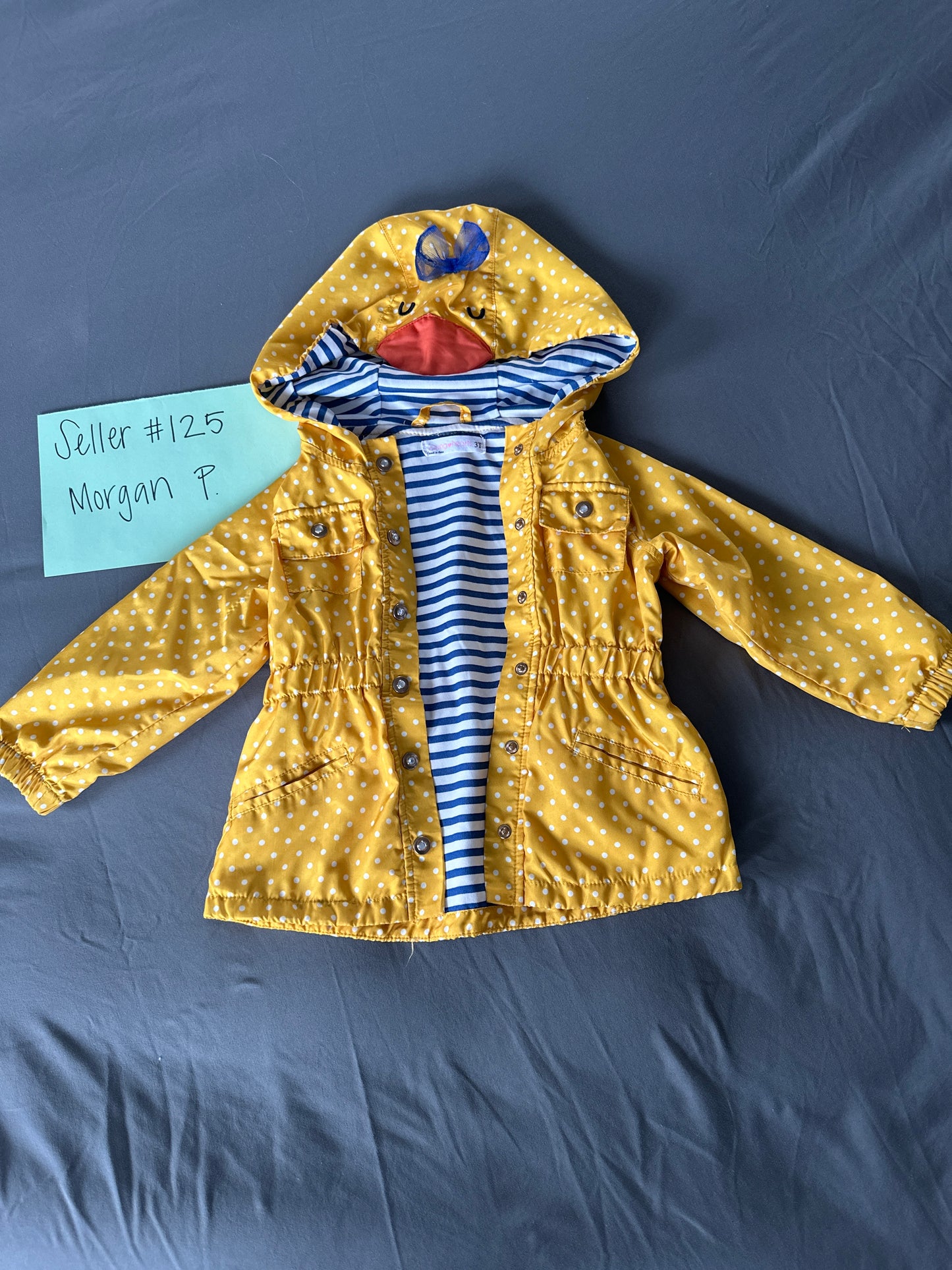 Seller 125, girls 3t duck rain coat
