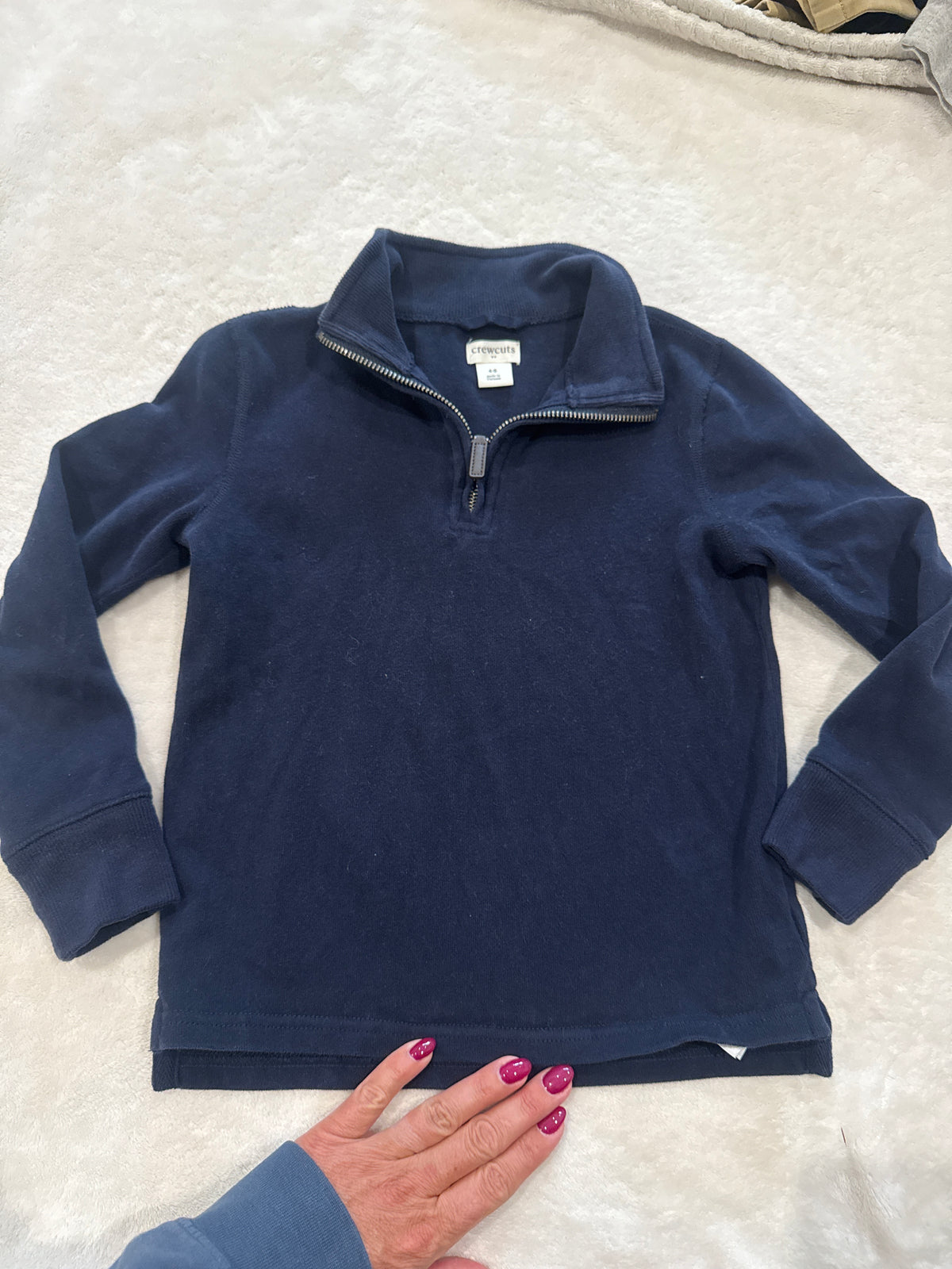 #81 Boys 4-5 Crew Cuts navy quarter zip