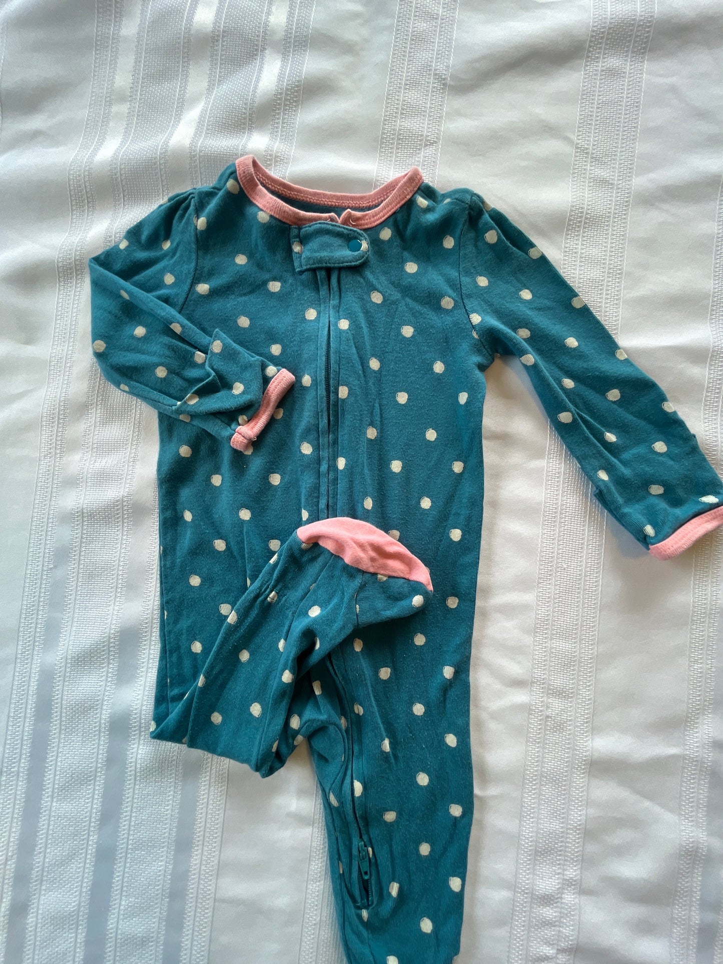 #43 Girls 3-6 mo Cloud Island footed romper EUC