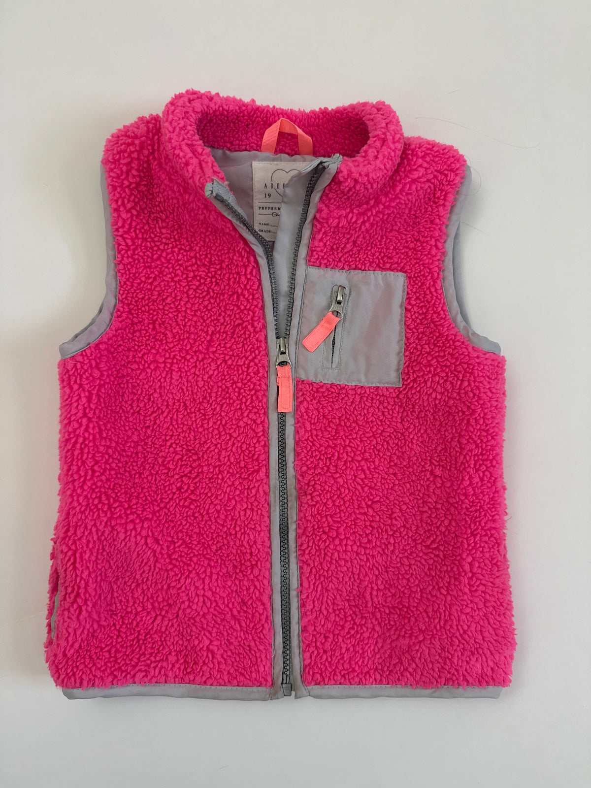 #64 Carters Pink Sherpa Vest Size 6