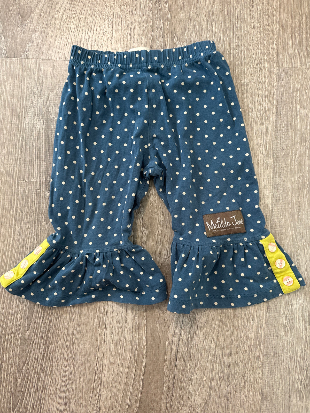 #149 Girls Matilda Jane 12m big ruffles blue polka dot