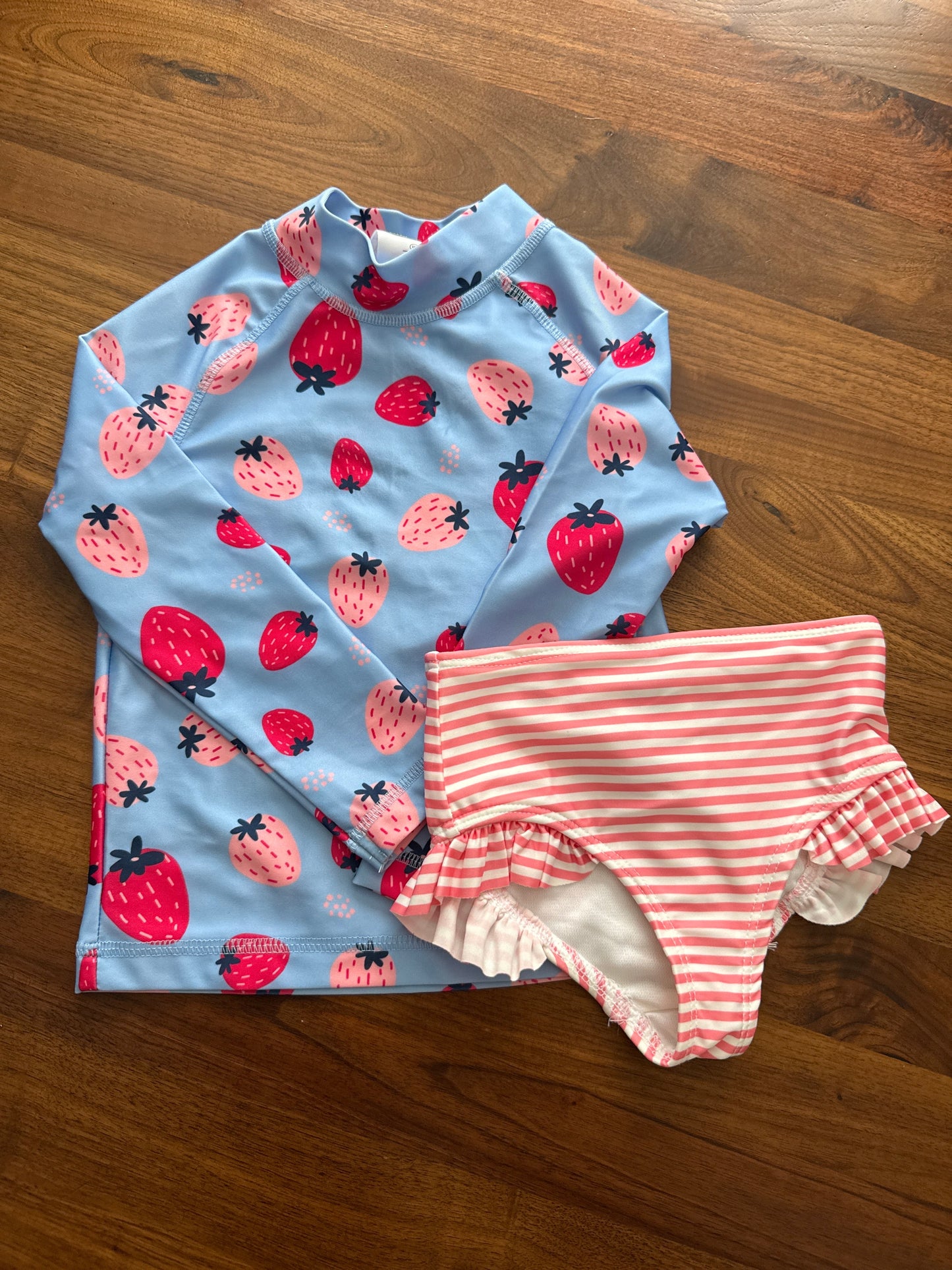 Seller 179 - Girls 3T Lily & Dan two piece strawberry swim suit