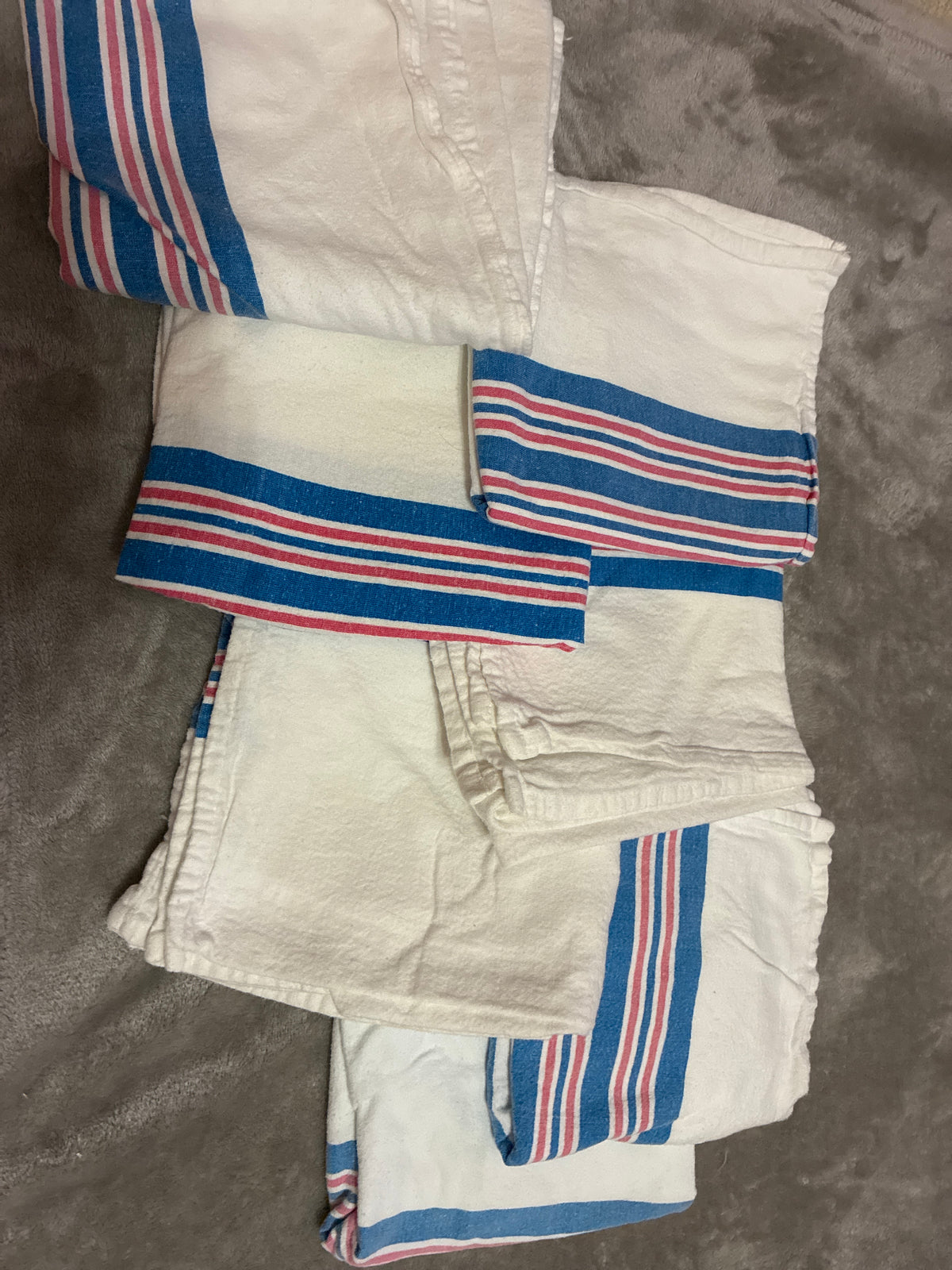SCO46-receiving blankets- pink blue and white striped-7 pack