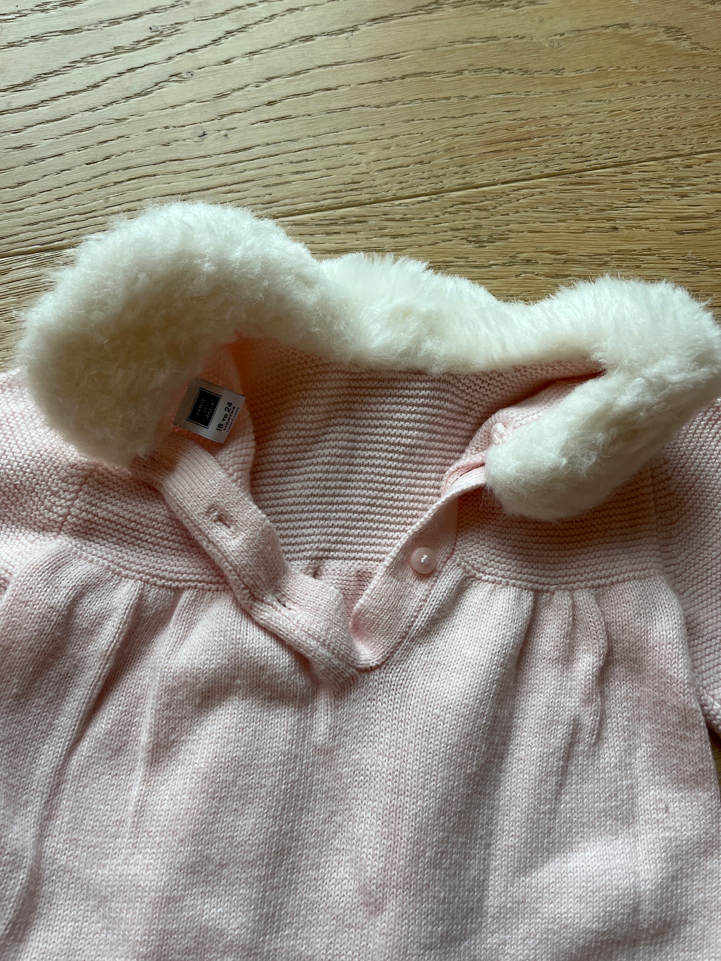 #110 Janie and Jack Girls 18 Months Pink Fair Aisle Sweater dress