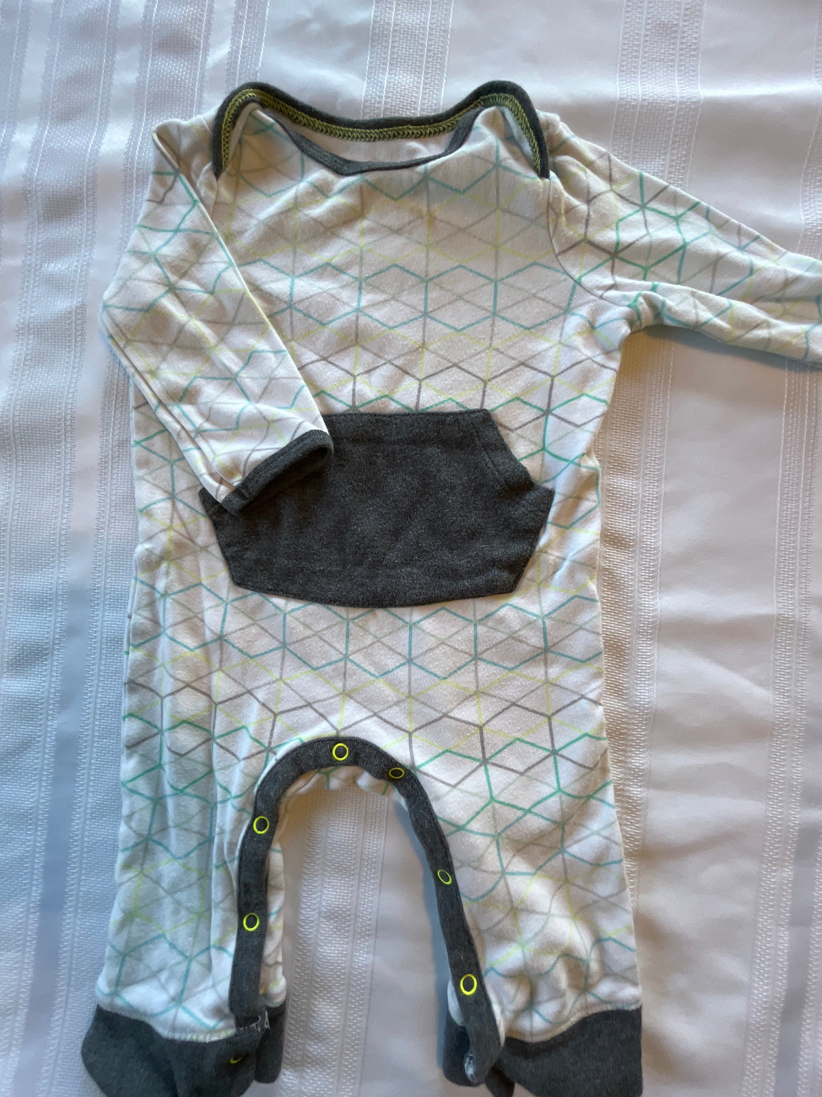 #43 Boys 3-6 mo Cloud Island LS romper EUC