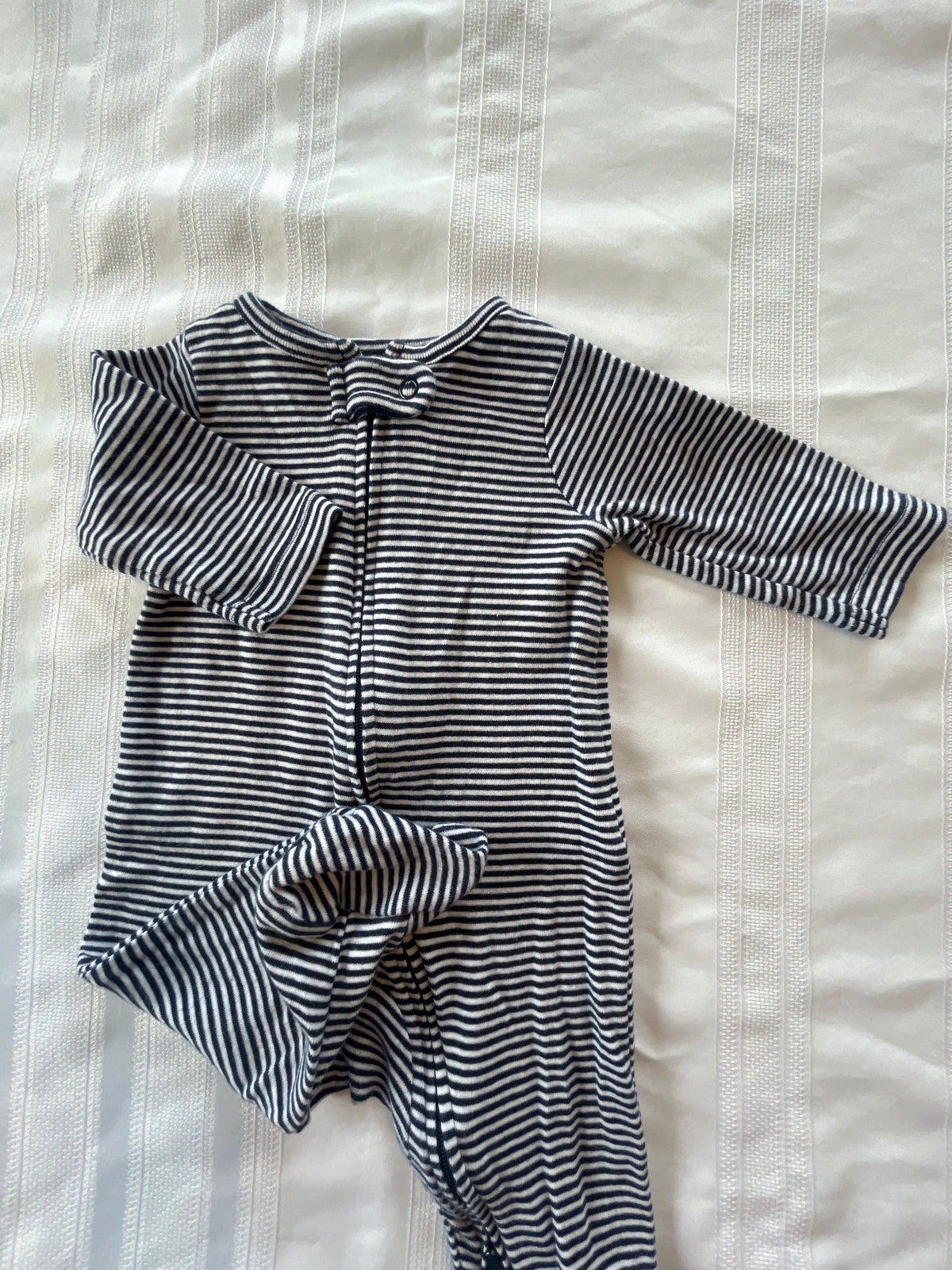 #43 Boys 0-3 mo footed romper EUC
