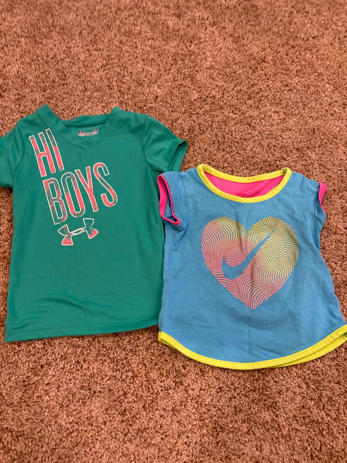 #47, girls 2T Under Armour, Nike shirts