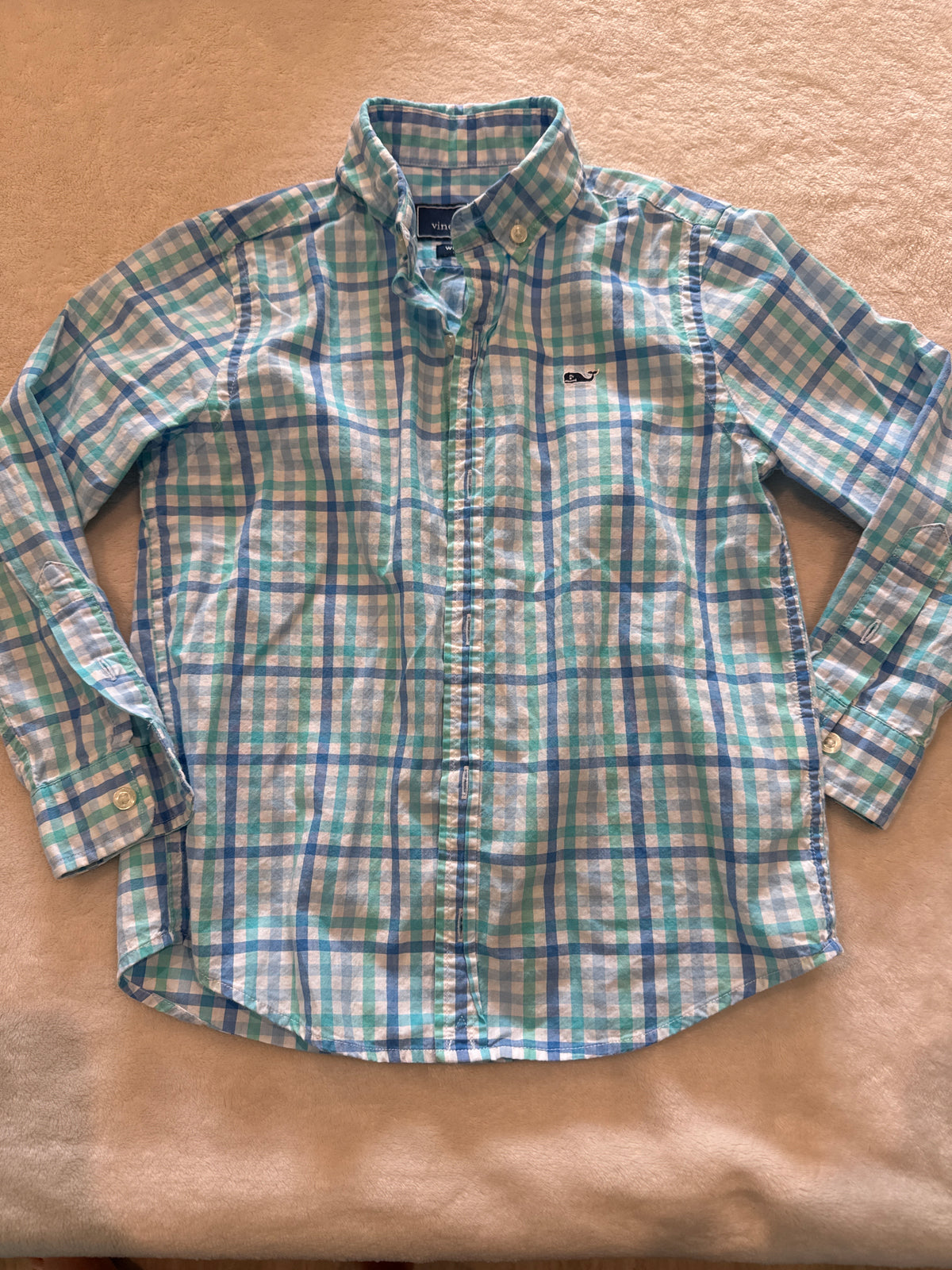 #81 Boys 5 Vineyard Vines button down blue colors