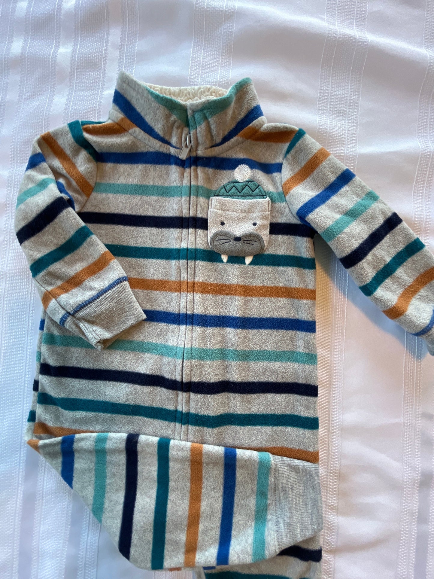 #43 Boys 9 mo LS romper EUC