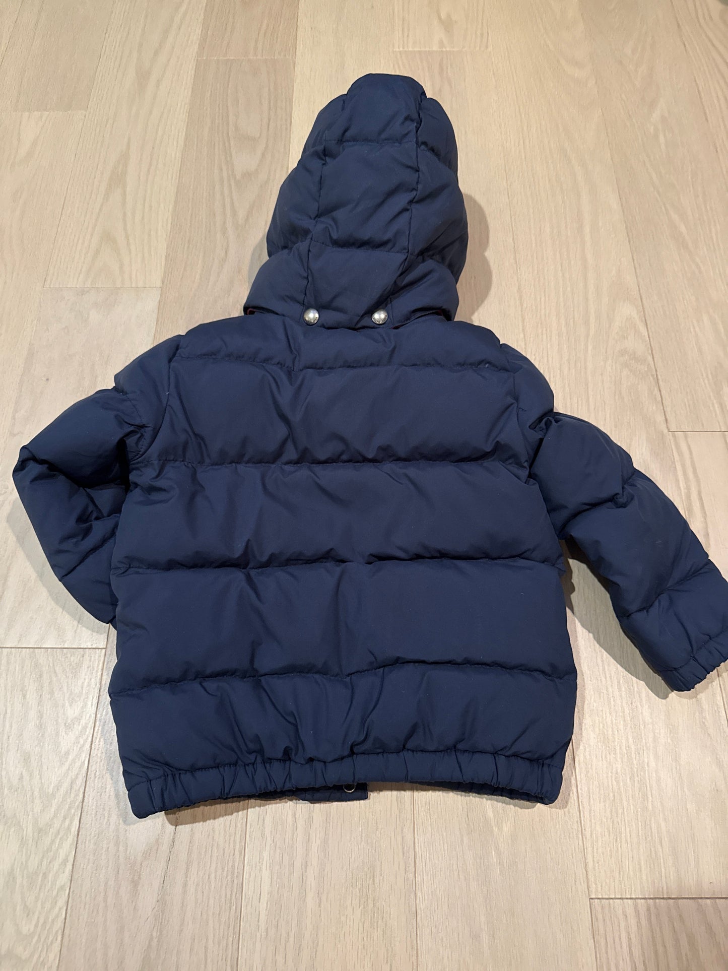 Seller #216 Boys Polo Ralph Lauren navy heavy down winter coat with red hat, sz 4T EUC