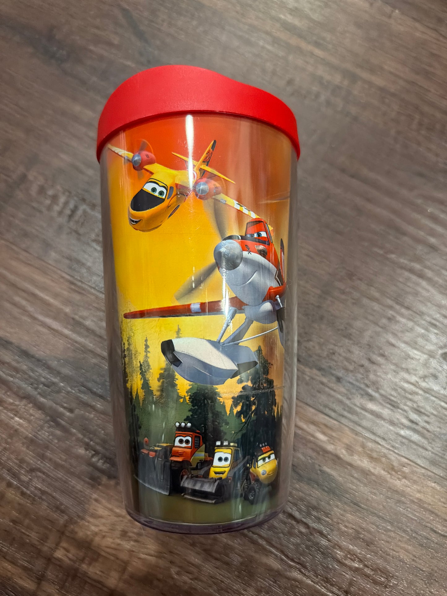 #107 never used Planes Tervis cup with lid