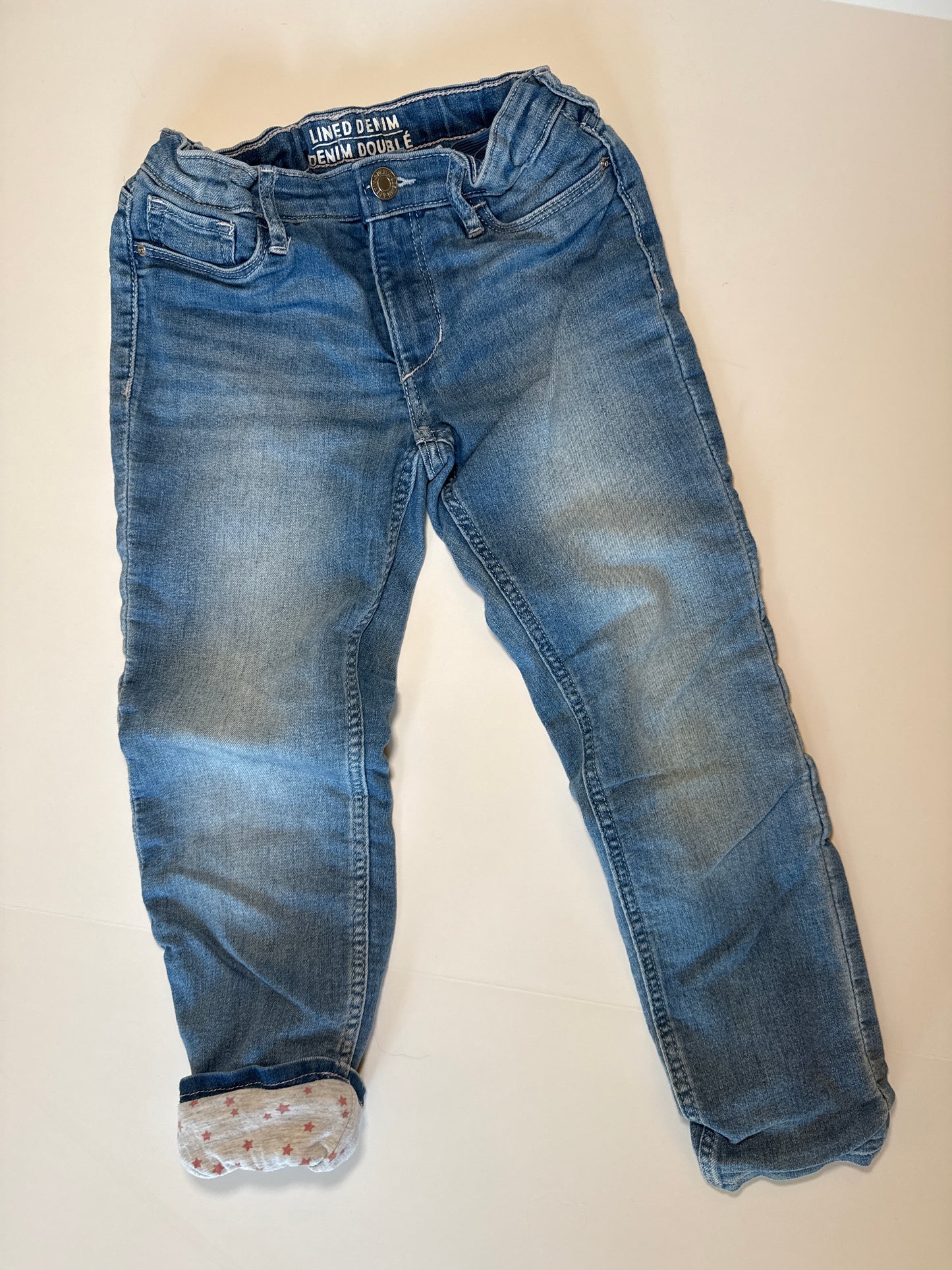 #96 Girls Lined Jeans (Adjustable Waist) Size 6-7