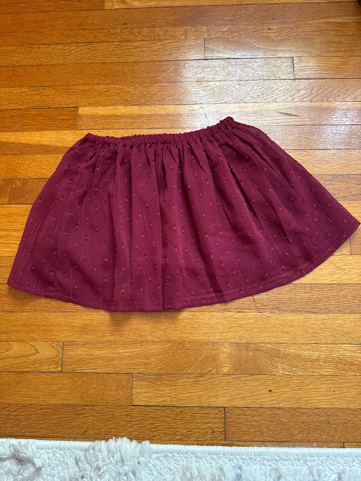 #127 Burgundy Tulle Skirt Girls 2T