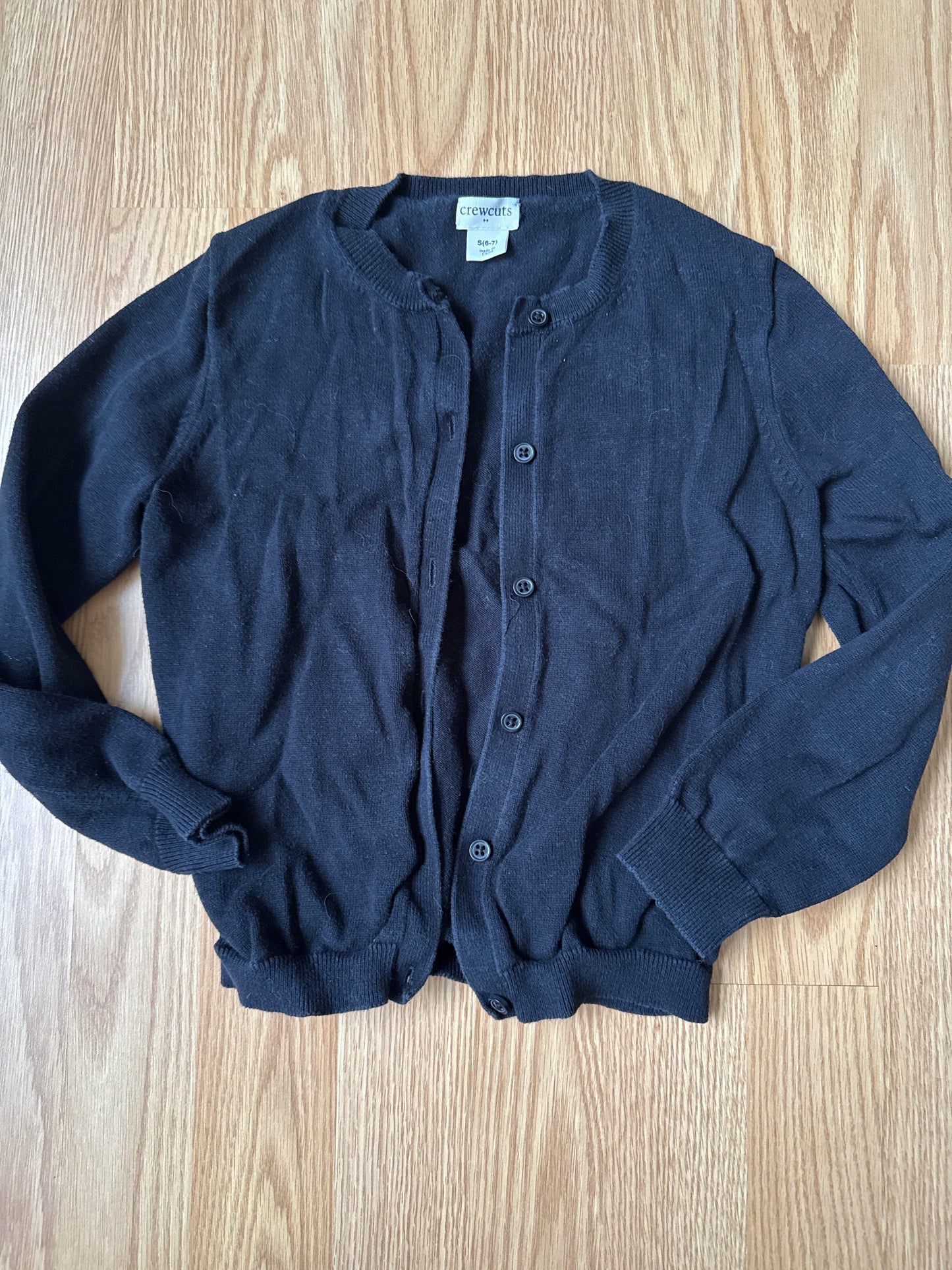 178 crewcuts 6-7 girls black cardigan GUC