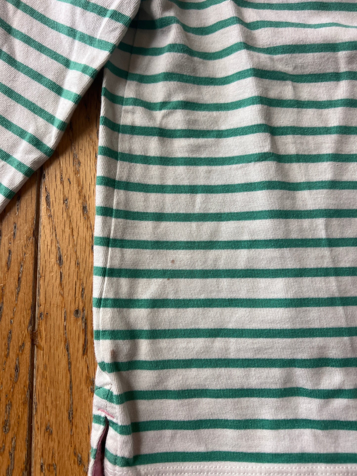 178 Boden girls size 7-8 green stripe shirt GUC*