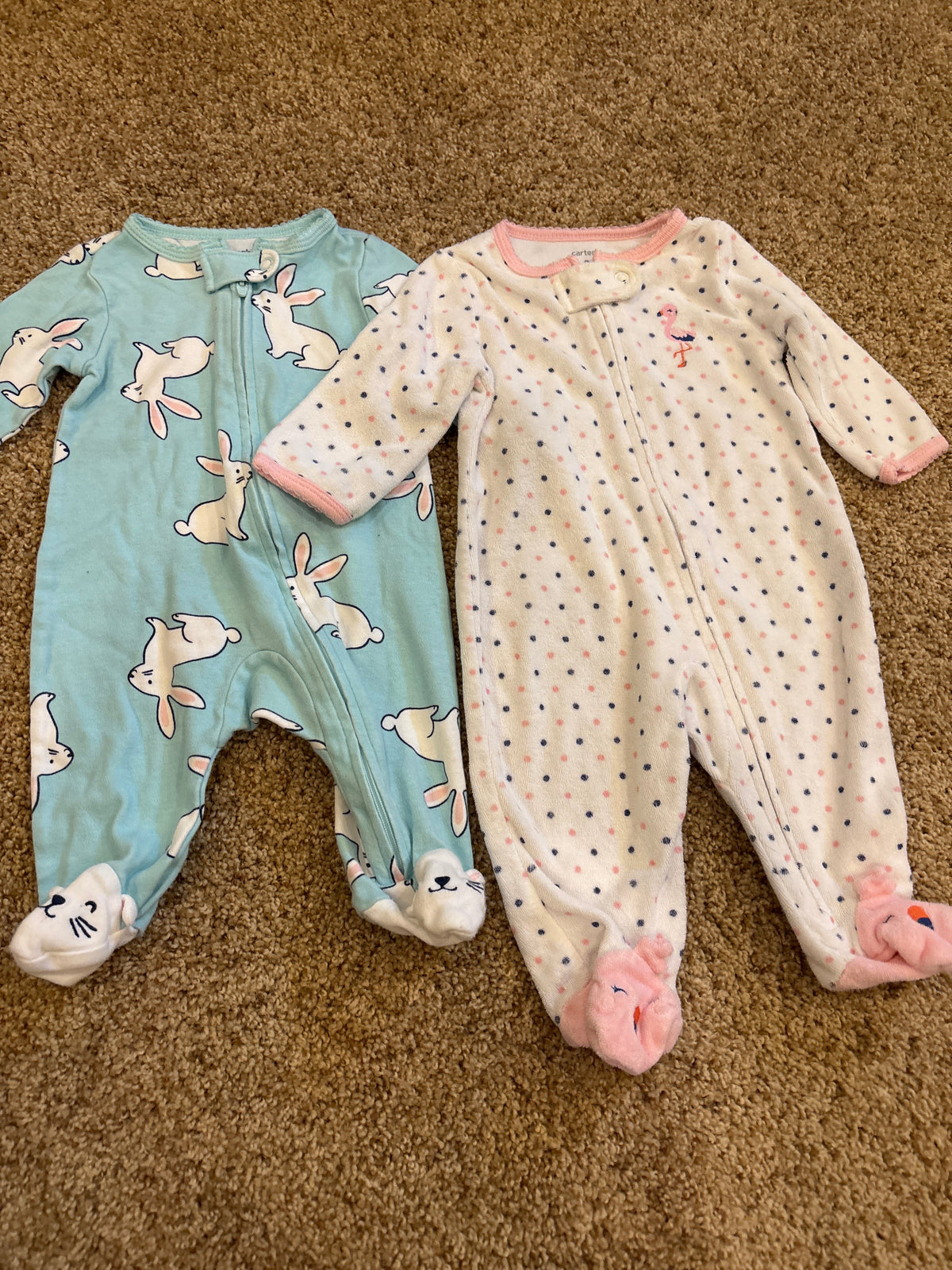 #47, girls 3mo Carter’s sleepers