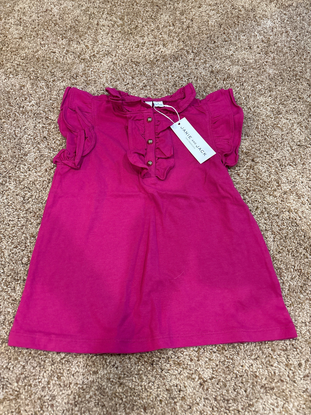 #47, girls 6T, Janie & Jack pink short sleeve, new with tags
