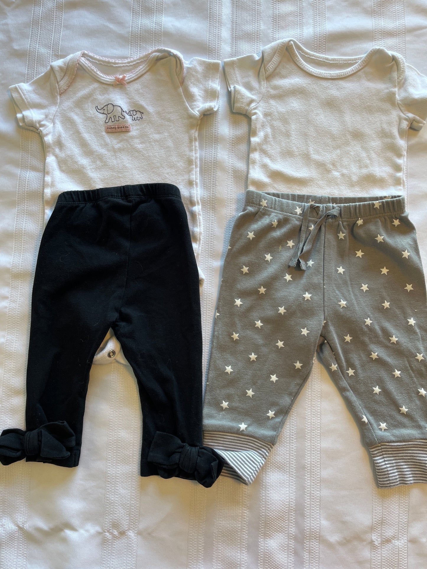 #29 3 mo girls 2 piece outfits EUC