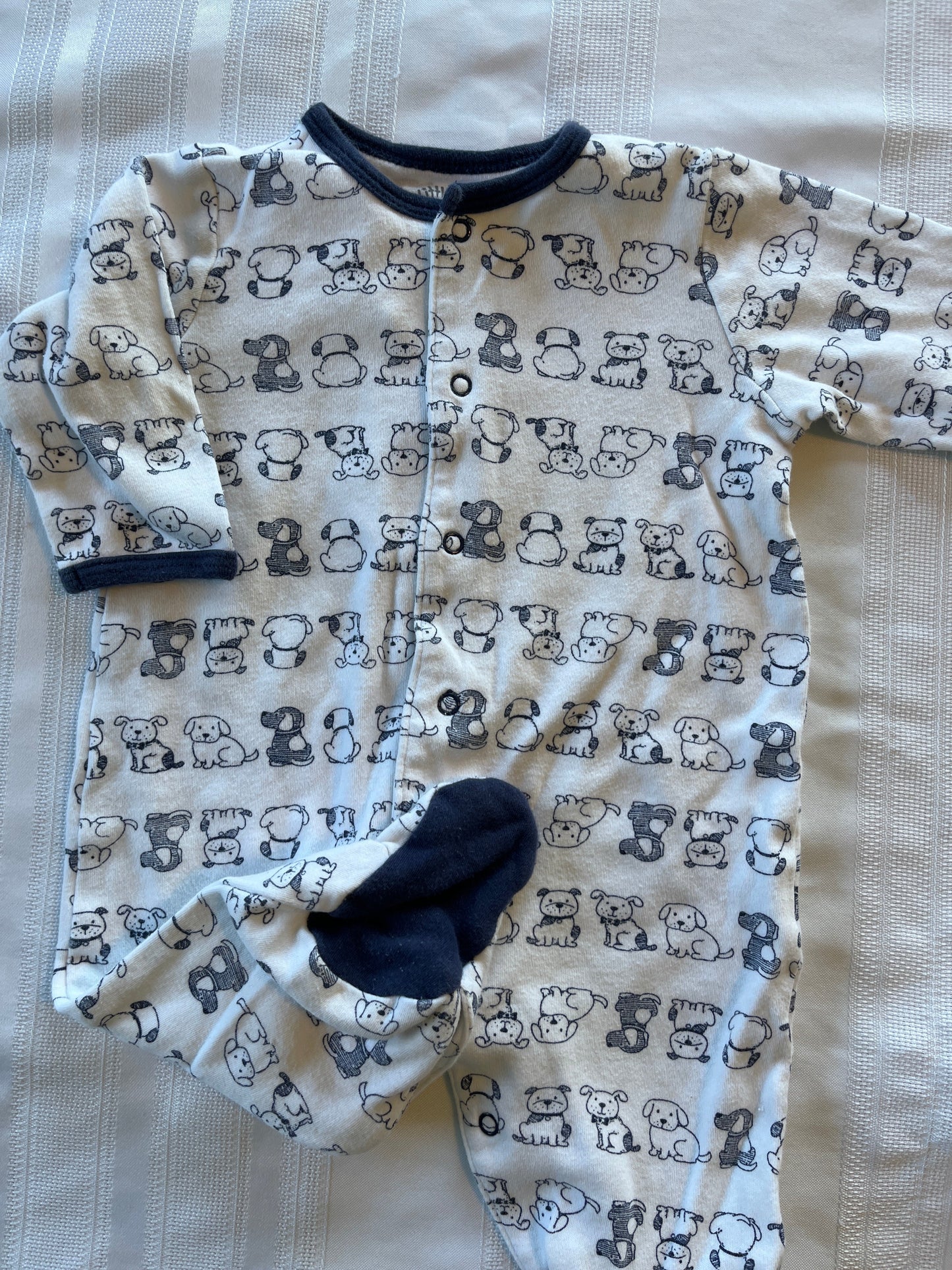 #43 Boys 6 mo Little Me footed romper EUC