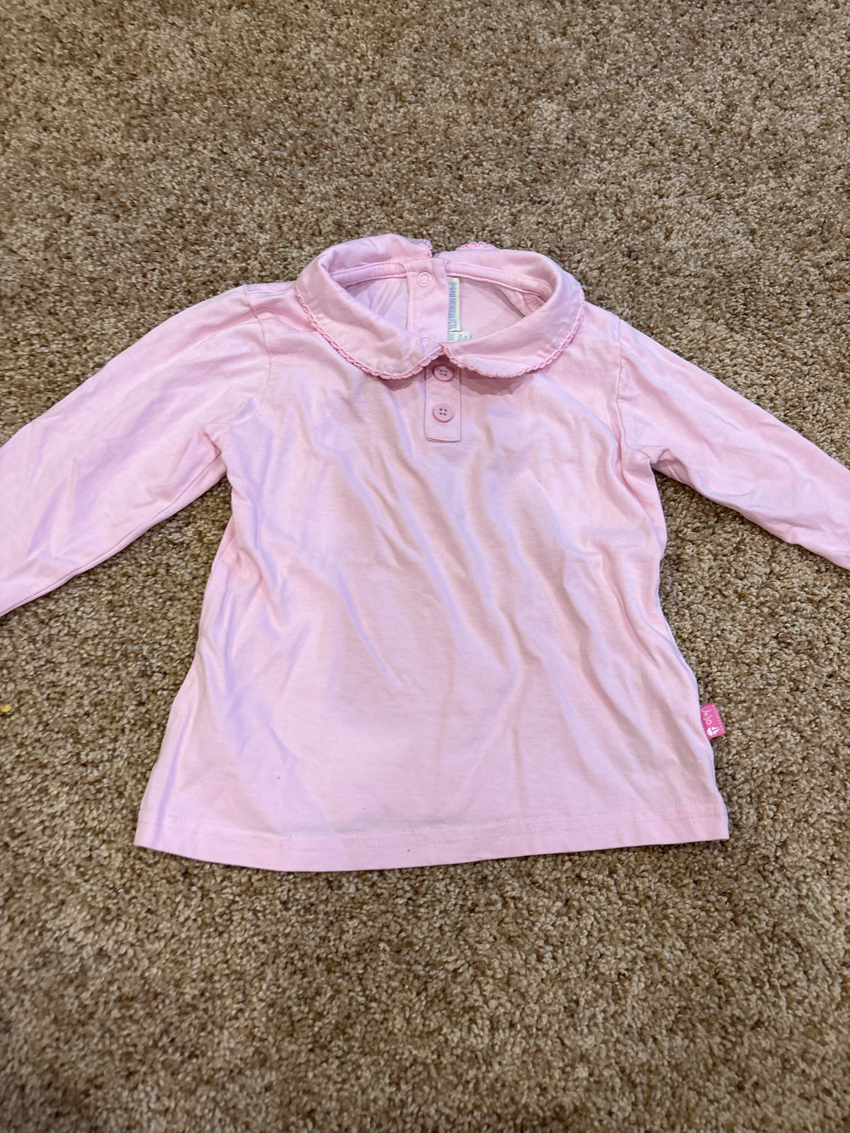 #47, girls 3/4T, JoJo Maman Bebe pink collared long sleeve