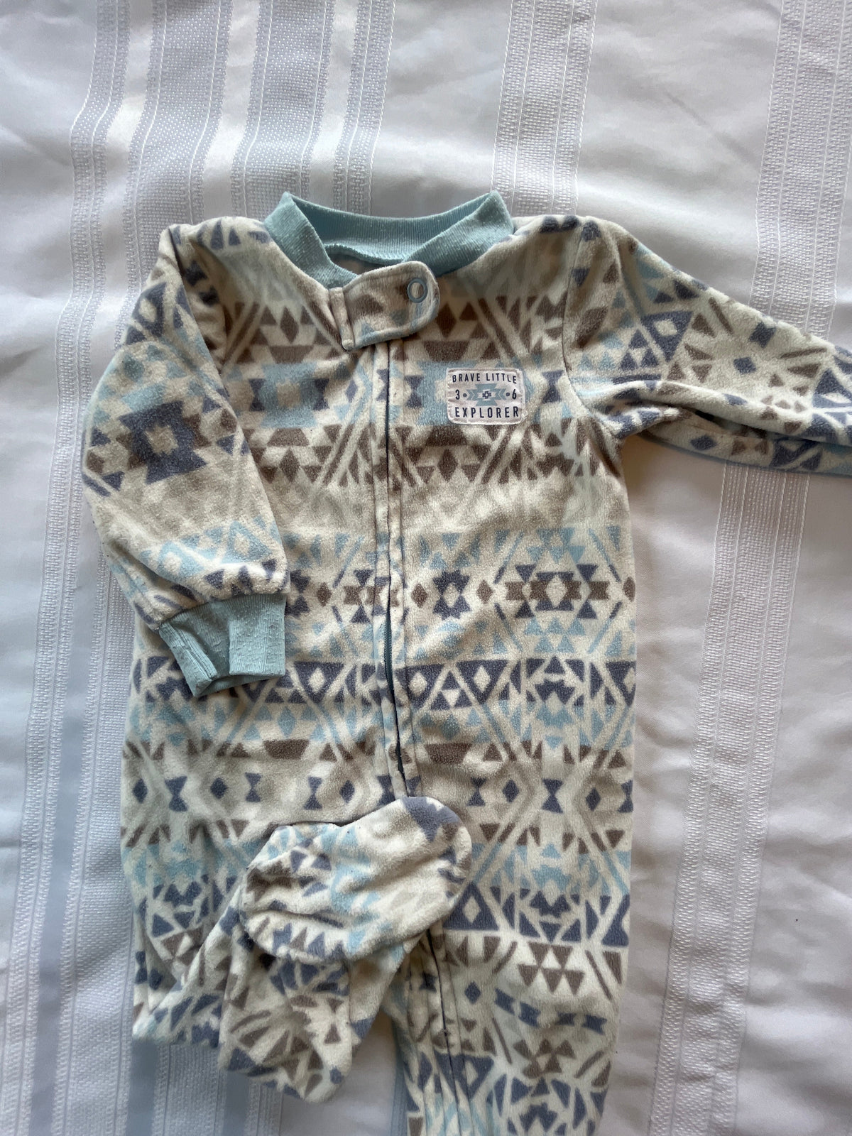 #43 Boys 6 mo footed romper EUC