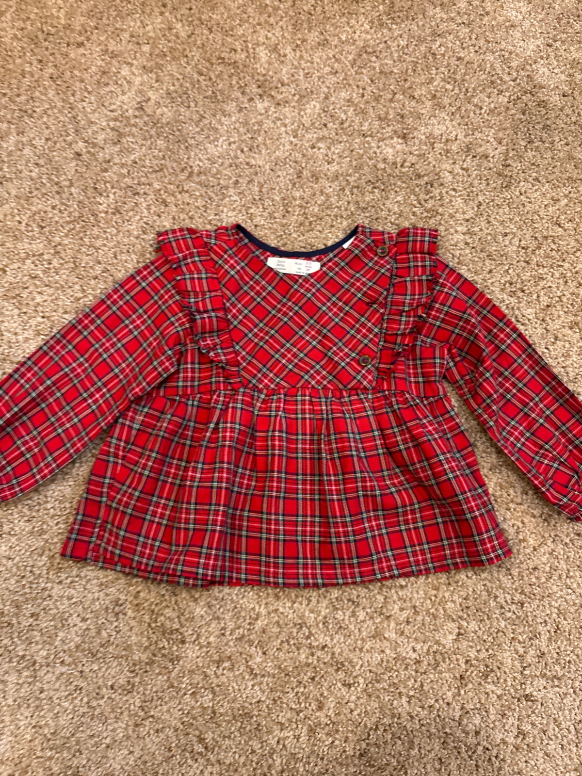 #47 girls 2/3T, Zara Baby holiday plaid top