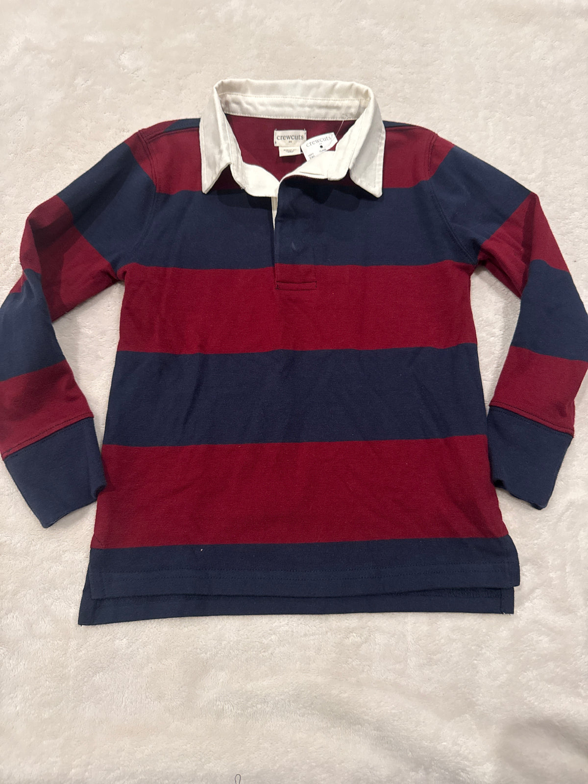 #81 Boys 4-5 Crew Cuts maroon and navy long sleeve nwt