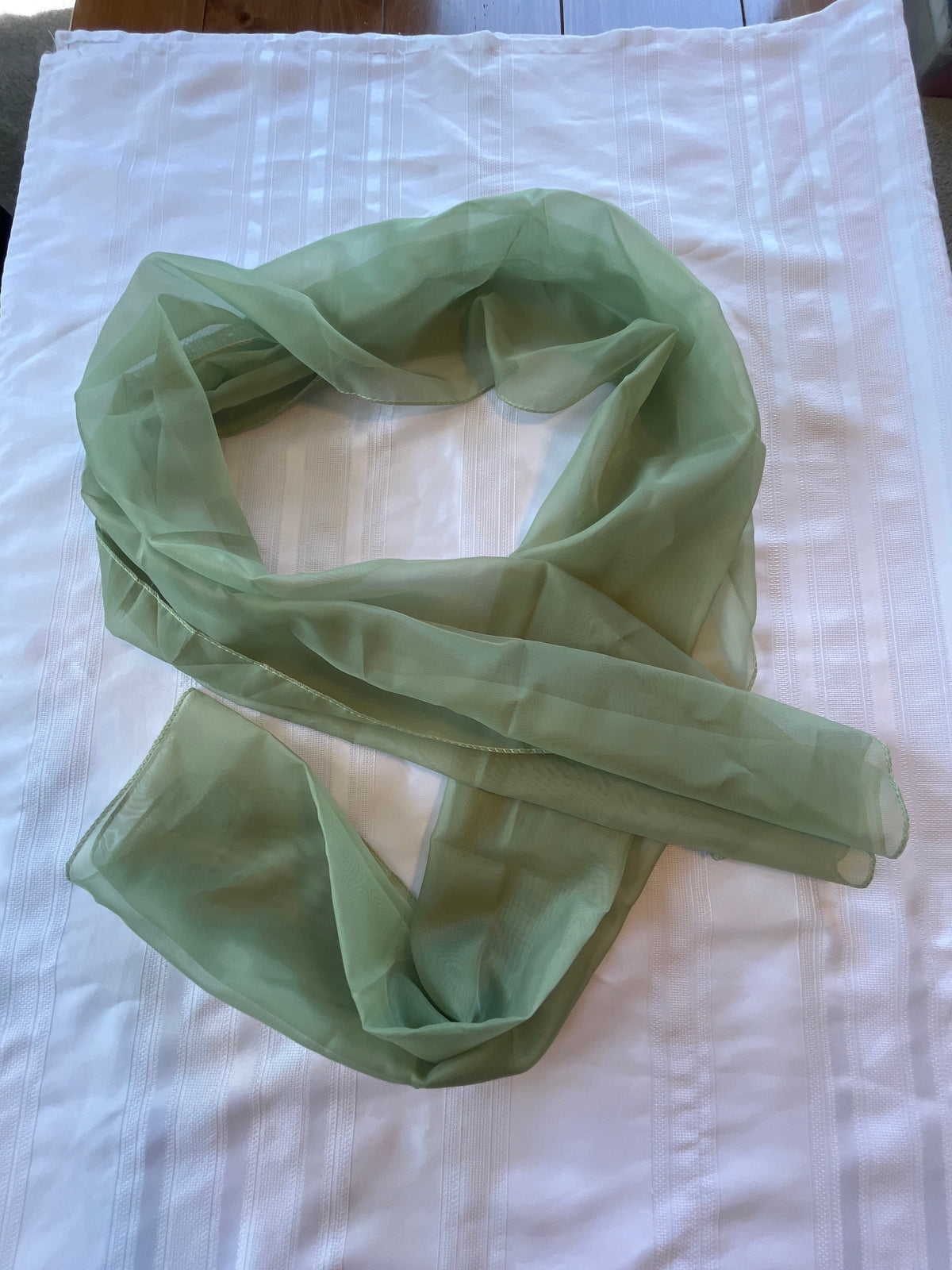 #43 Light green sheer table runners set if 4 EUC