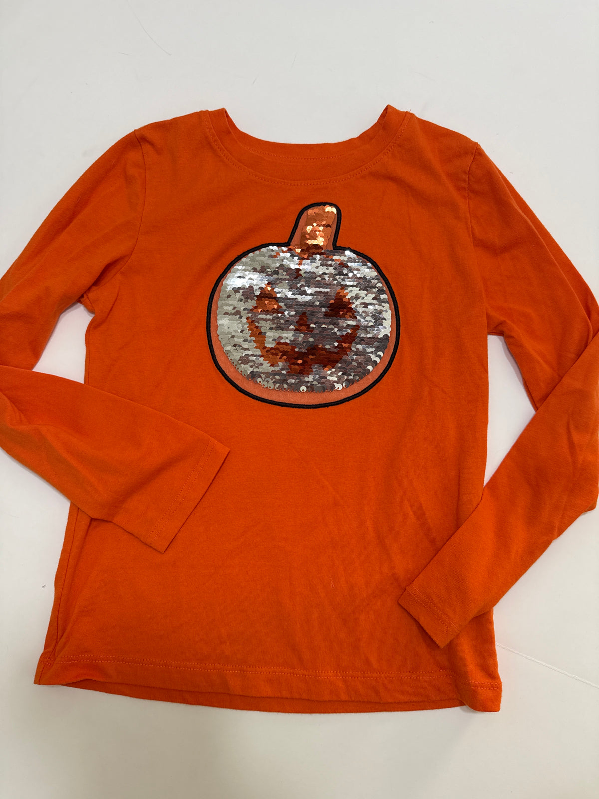 #64 Sequin Pumpkin LS Size S 6