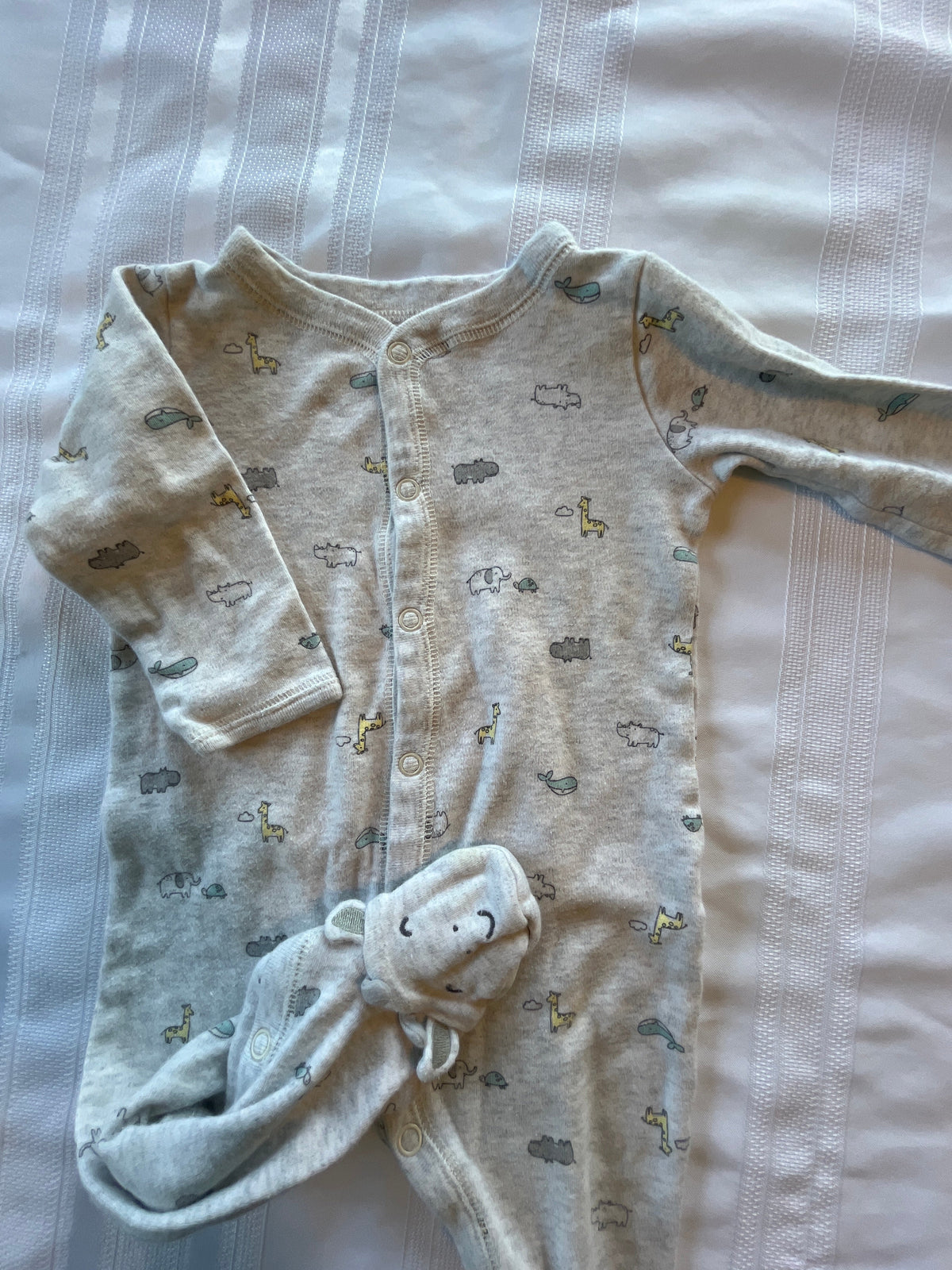 #43 Boys 9 mo footed romper EUC