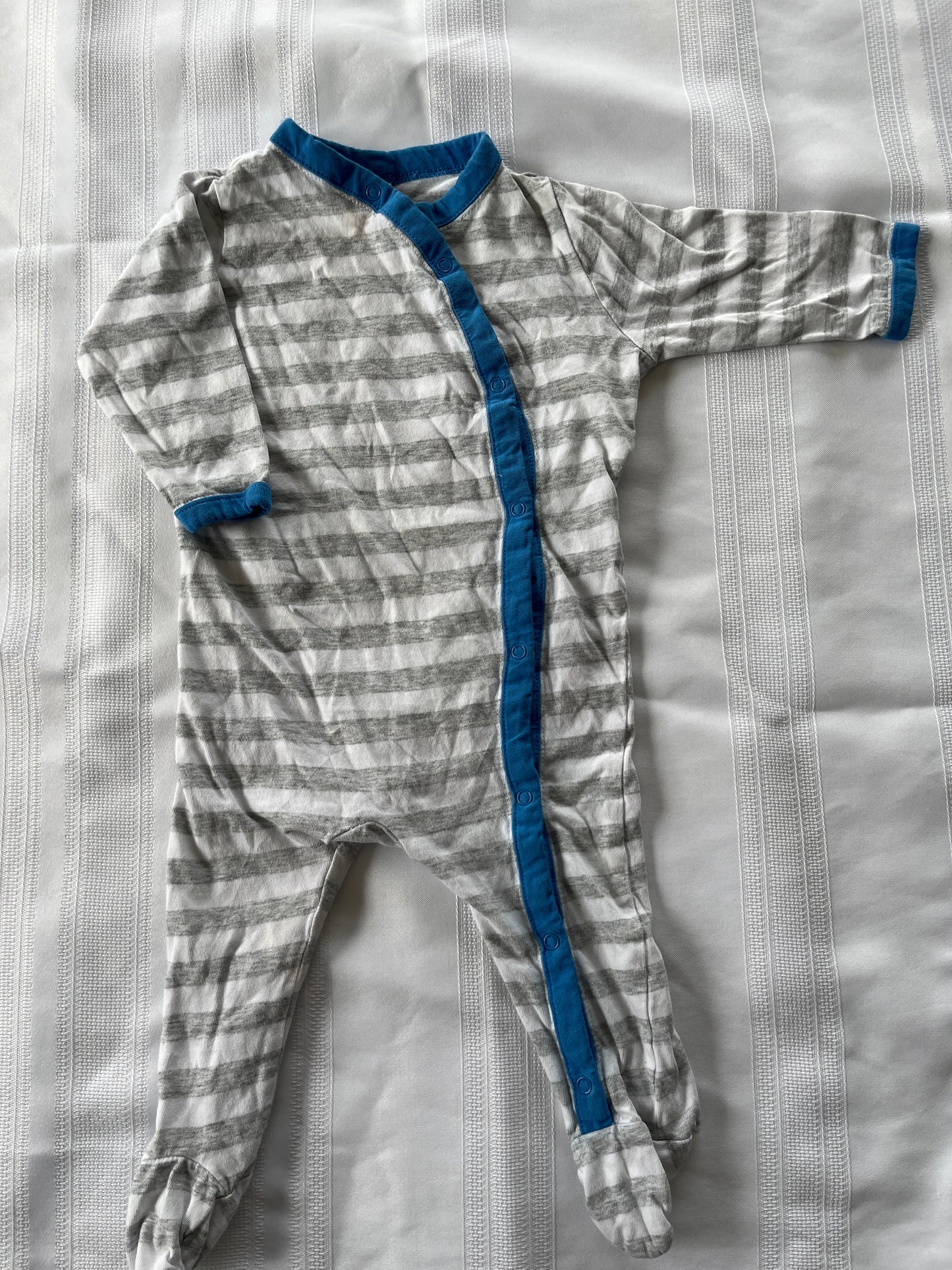 #29 3 mo Boys Happy Canyon footed romper EUC
