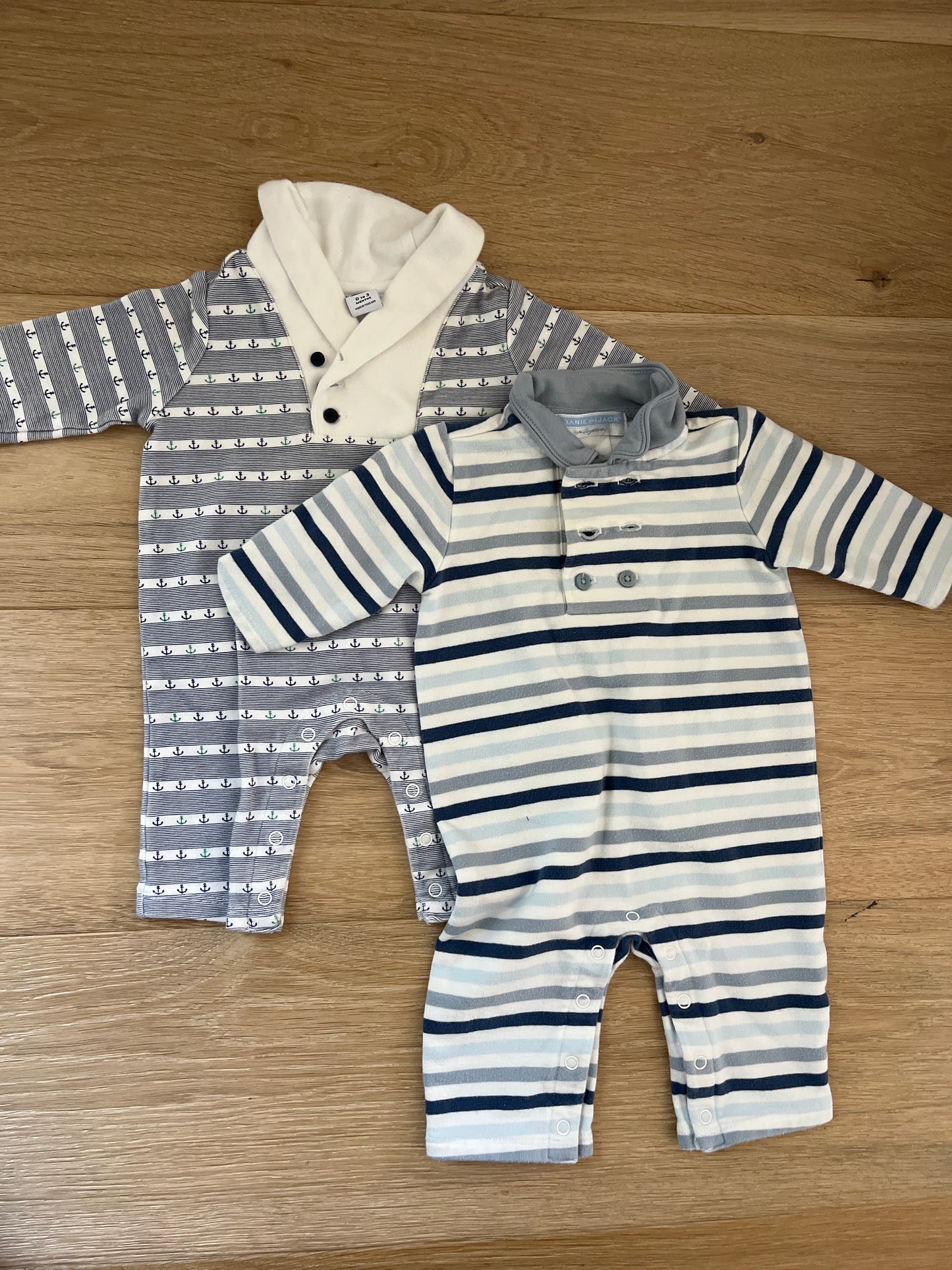 #110 Janie and Jack Boys 0-3 month Collared Jumpers