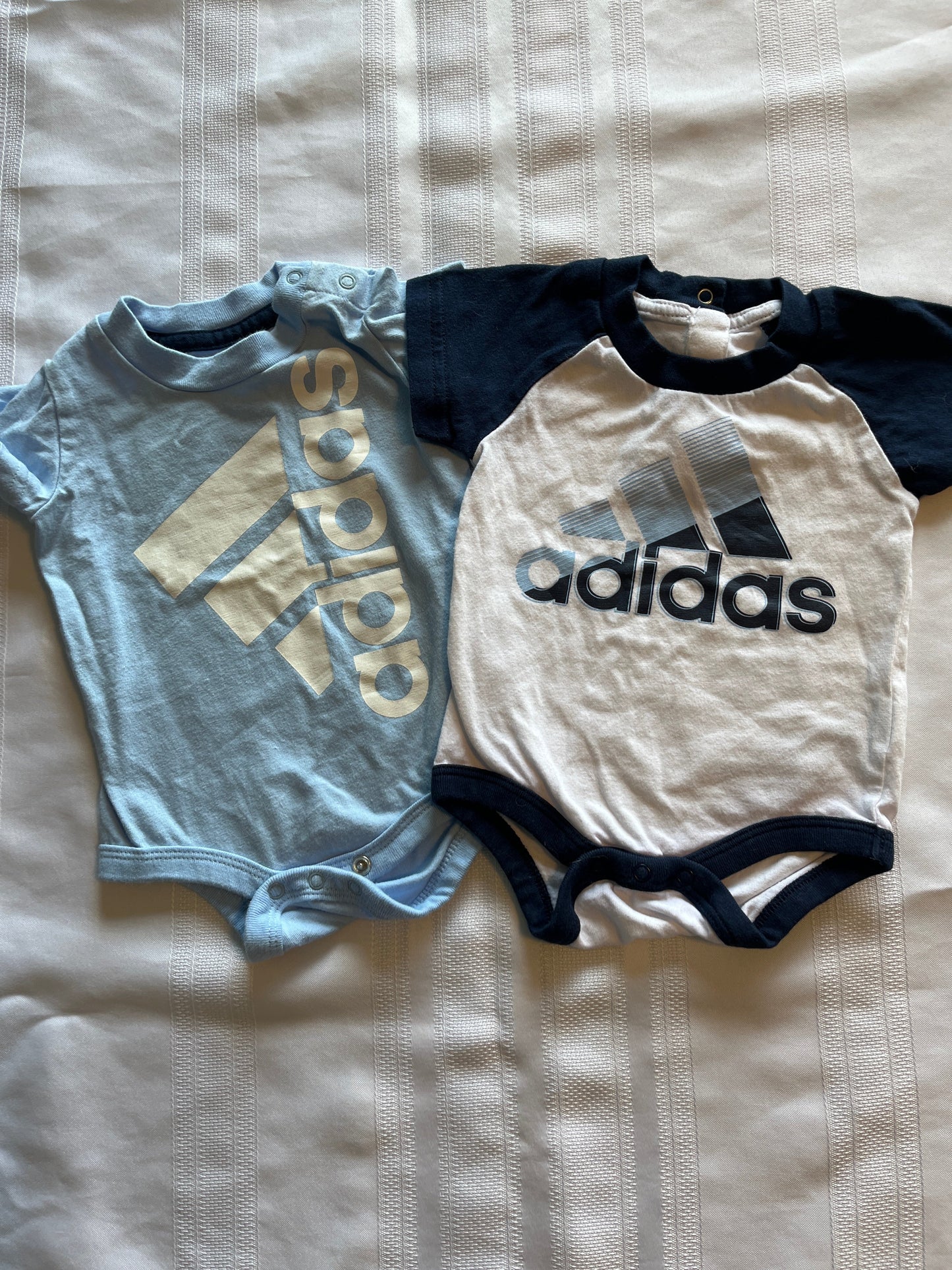 #29 3 mo Adidas onesie bundle EUC
