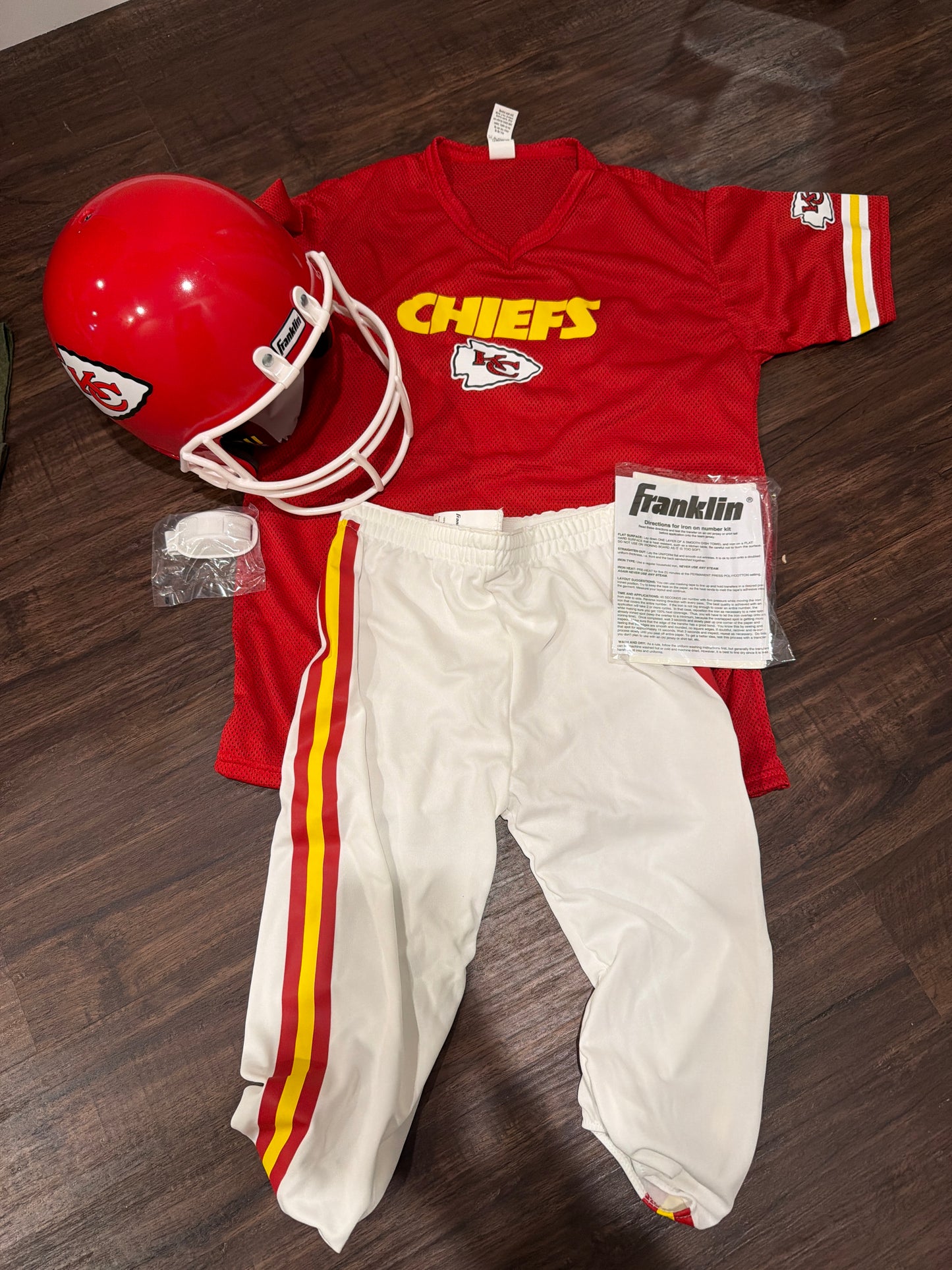 #107 new size large kids Franklin Kansas City Chiefs costume