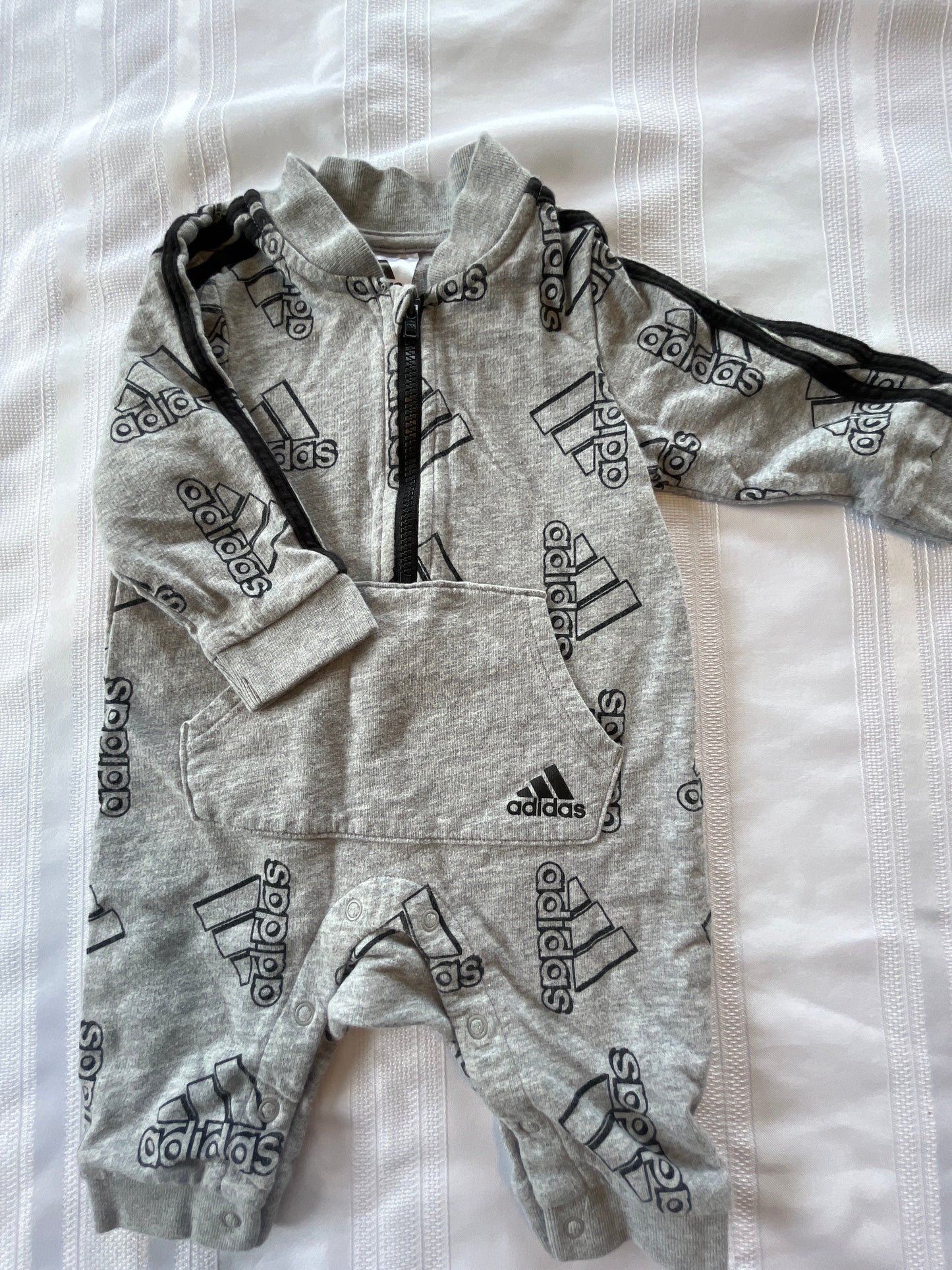 #43 Boys 3 mo Adidas LS romper EUC