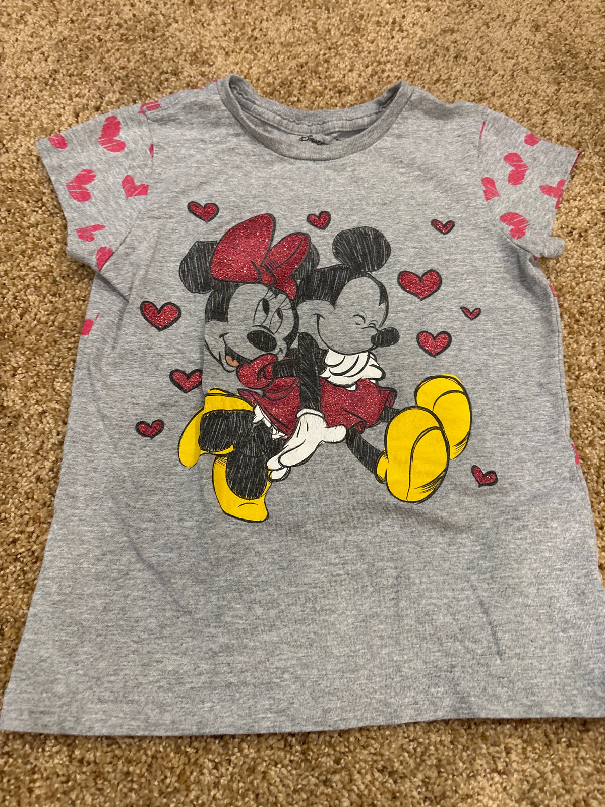 #47, girls Disney grey Mickey/Minnie shirt Size 7/8
