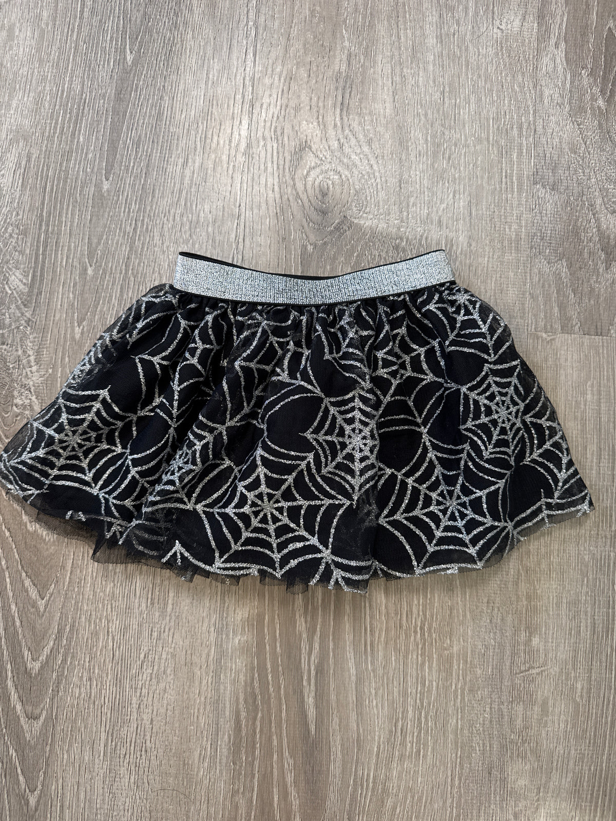 #149 Girls 3T Tulle spider web sparkle skirt