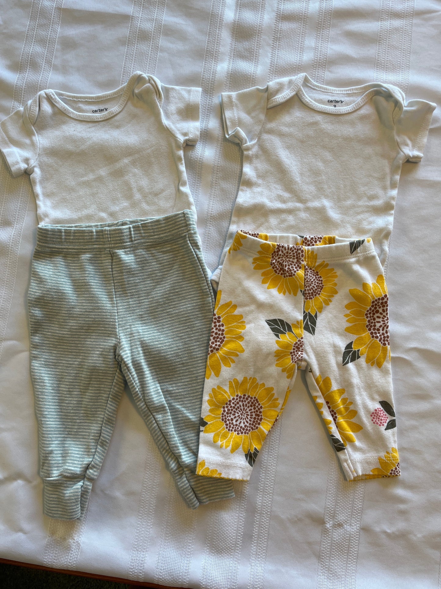 #29 3 mo girls 2 piece outfits EUC